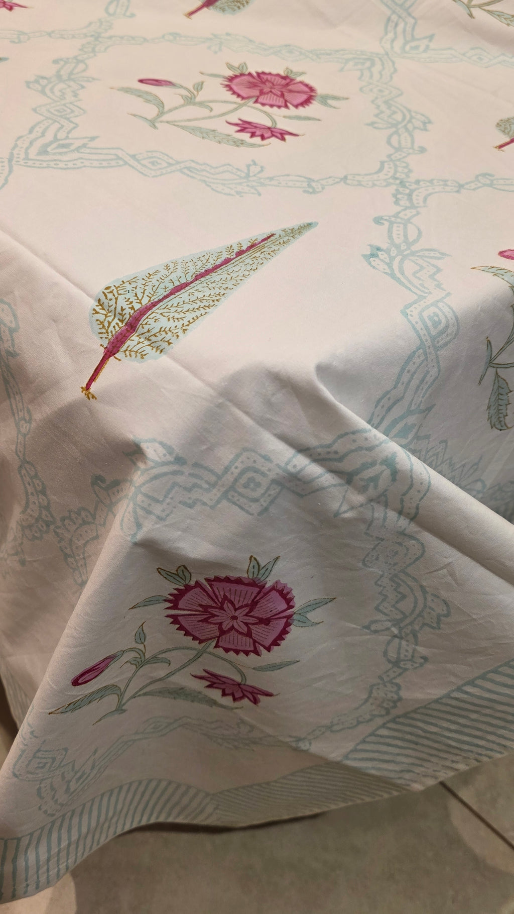 Premium King Size Hand Block Print Cotton Bedsheet