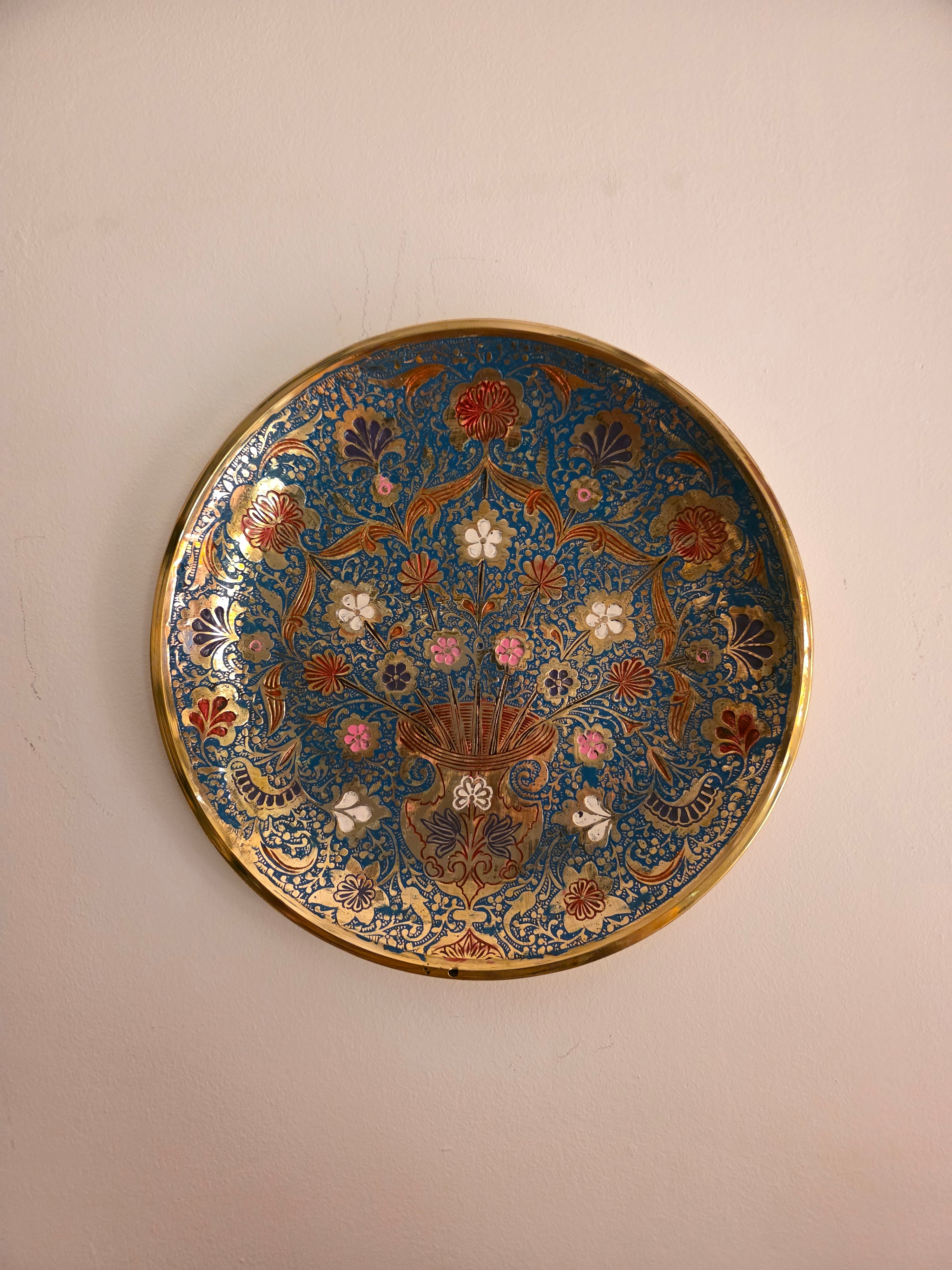 Meenakari Work Brass Wall Plate