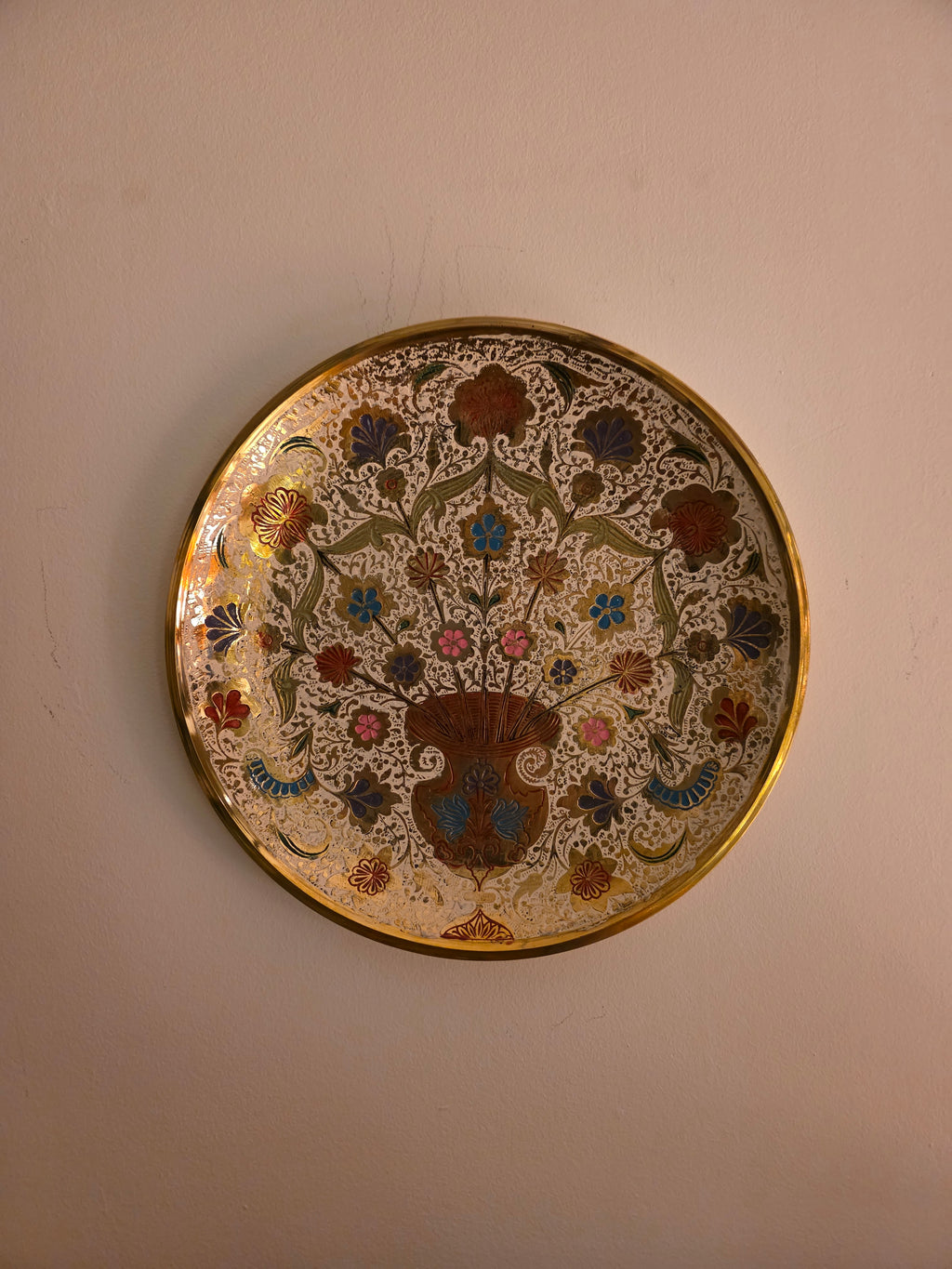 Meenakari Work Brass Wall Plate