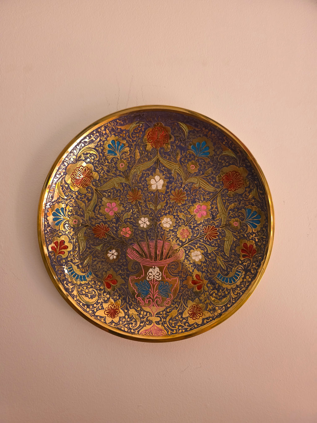 Meenakari Work Brass Wall Plate