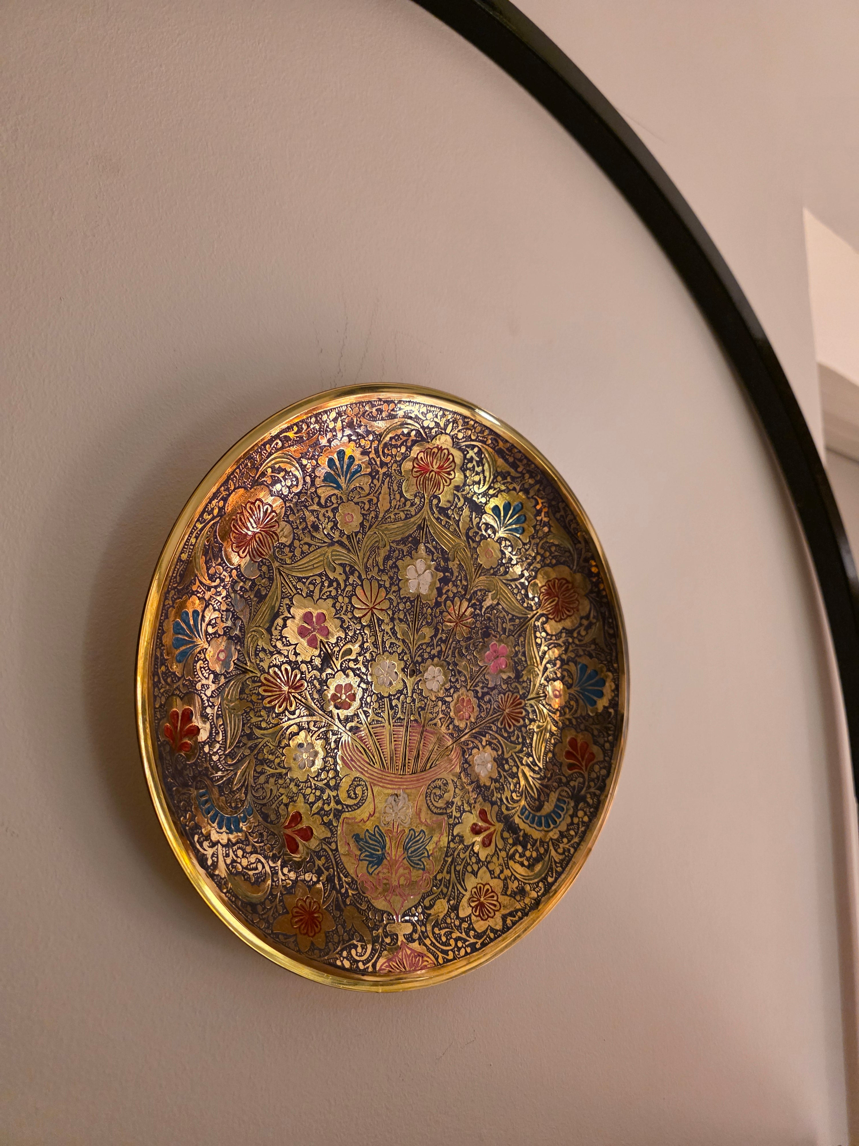 Meenakari Work Brass Wall Plate