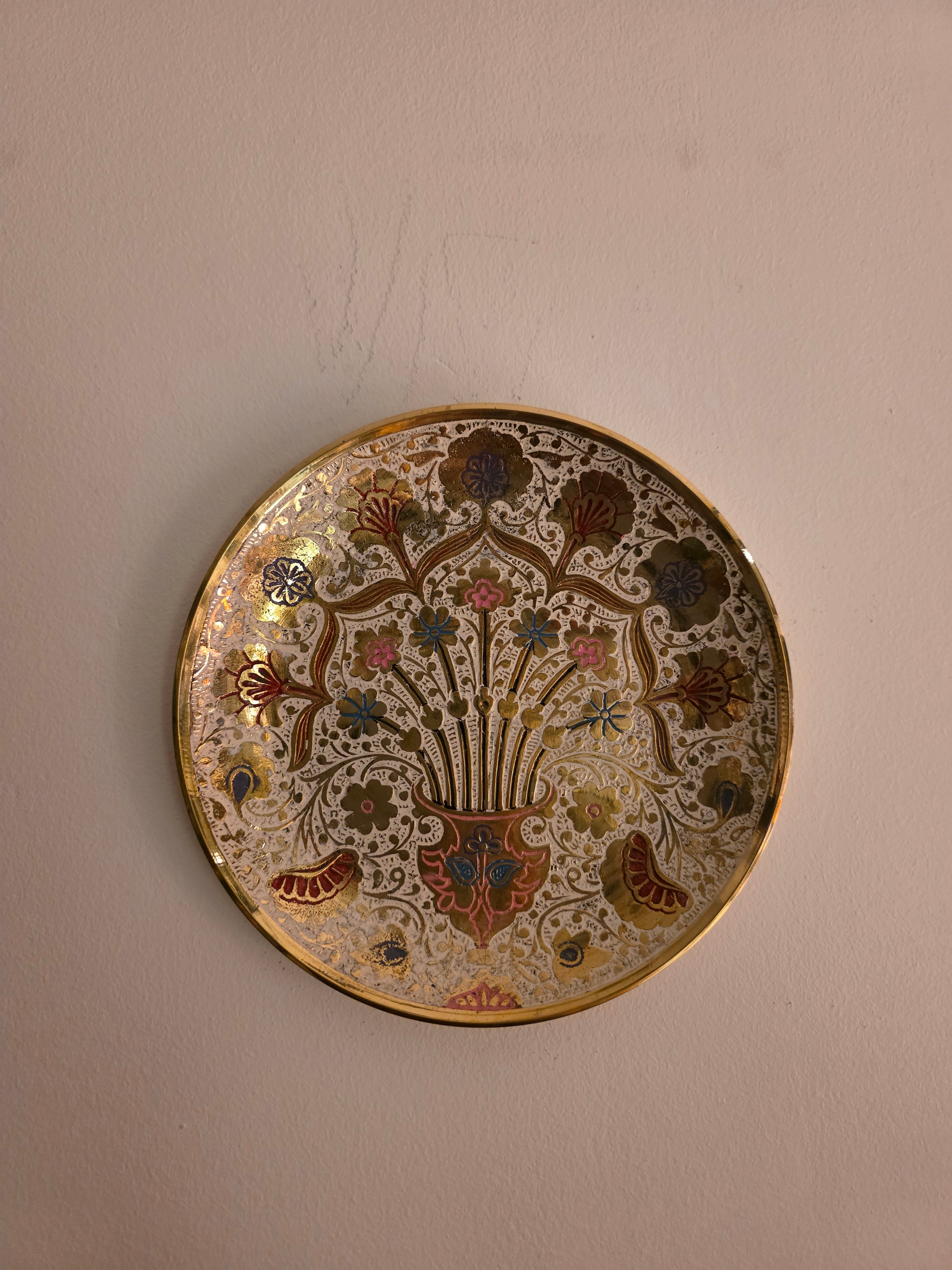 Meenakari Work Brass Wall Plate