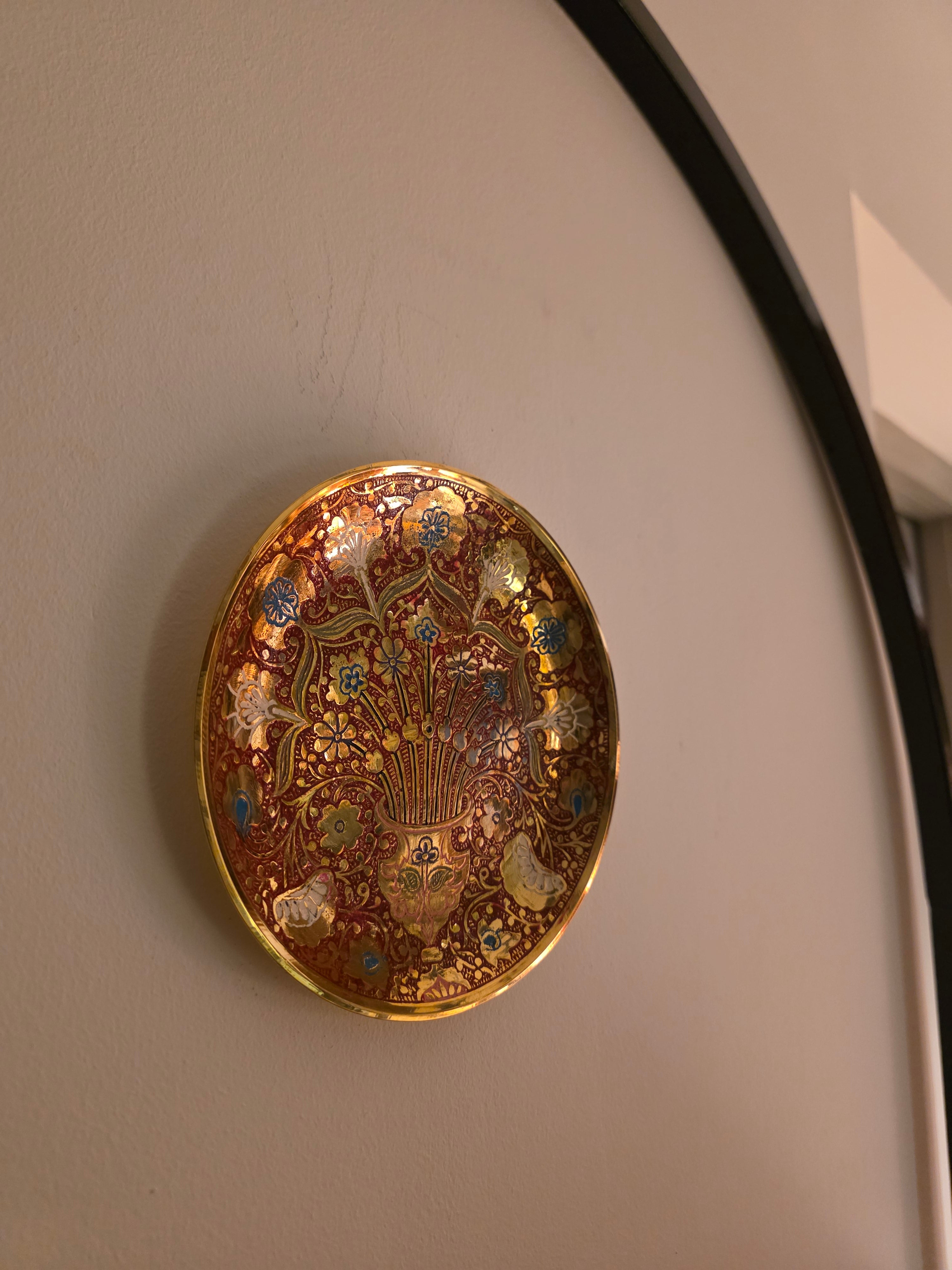 Meenakari Work Brass Wall Plate