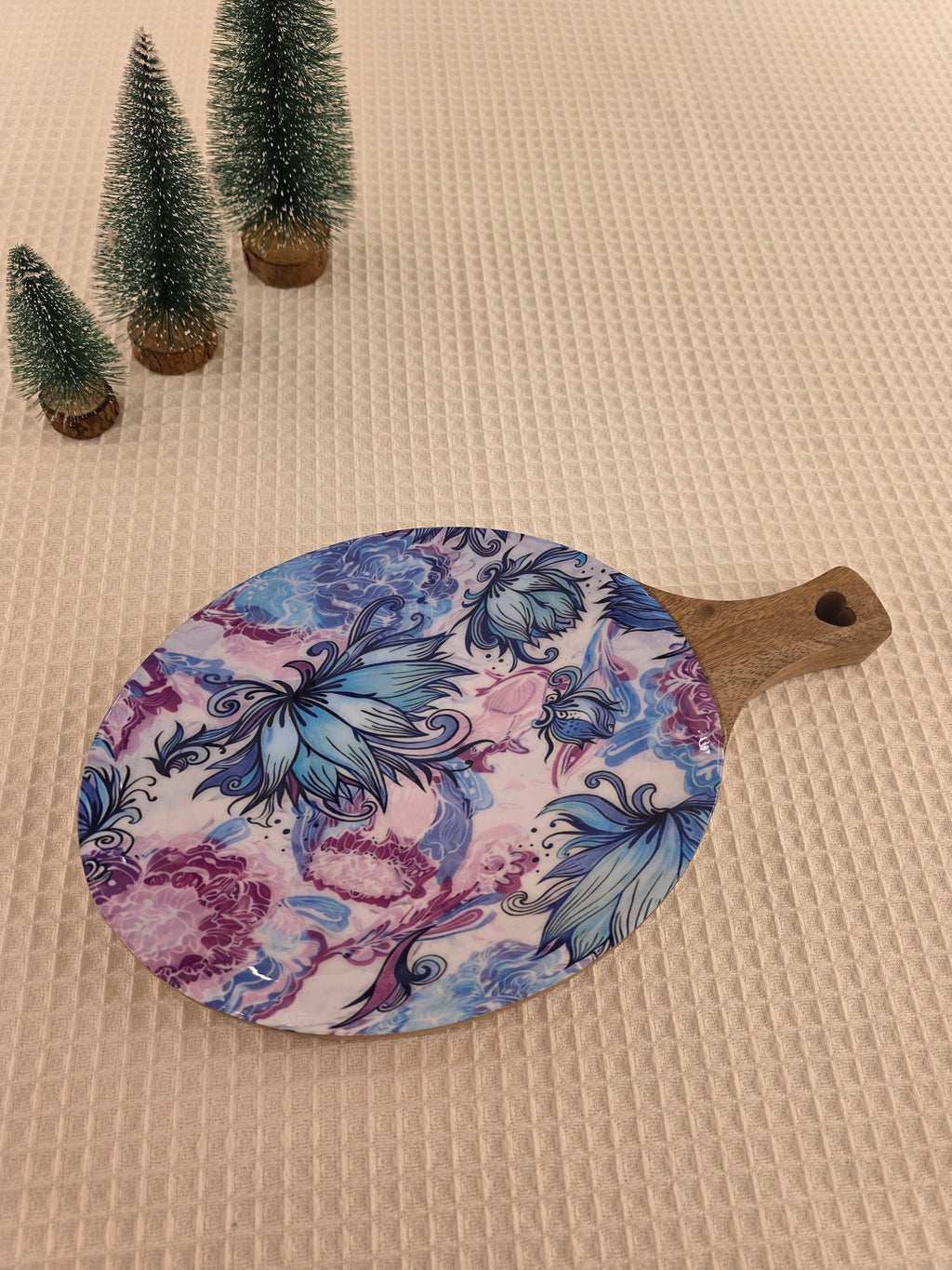 Wooden Serving Tray with Resin Finish