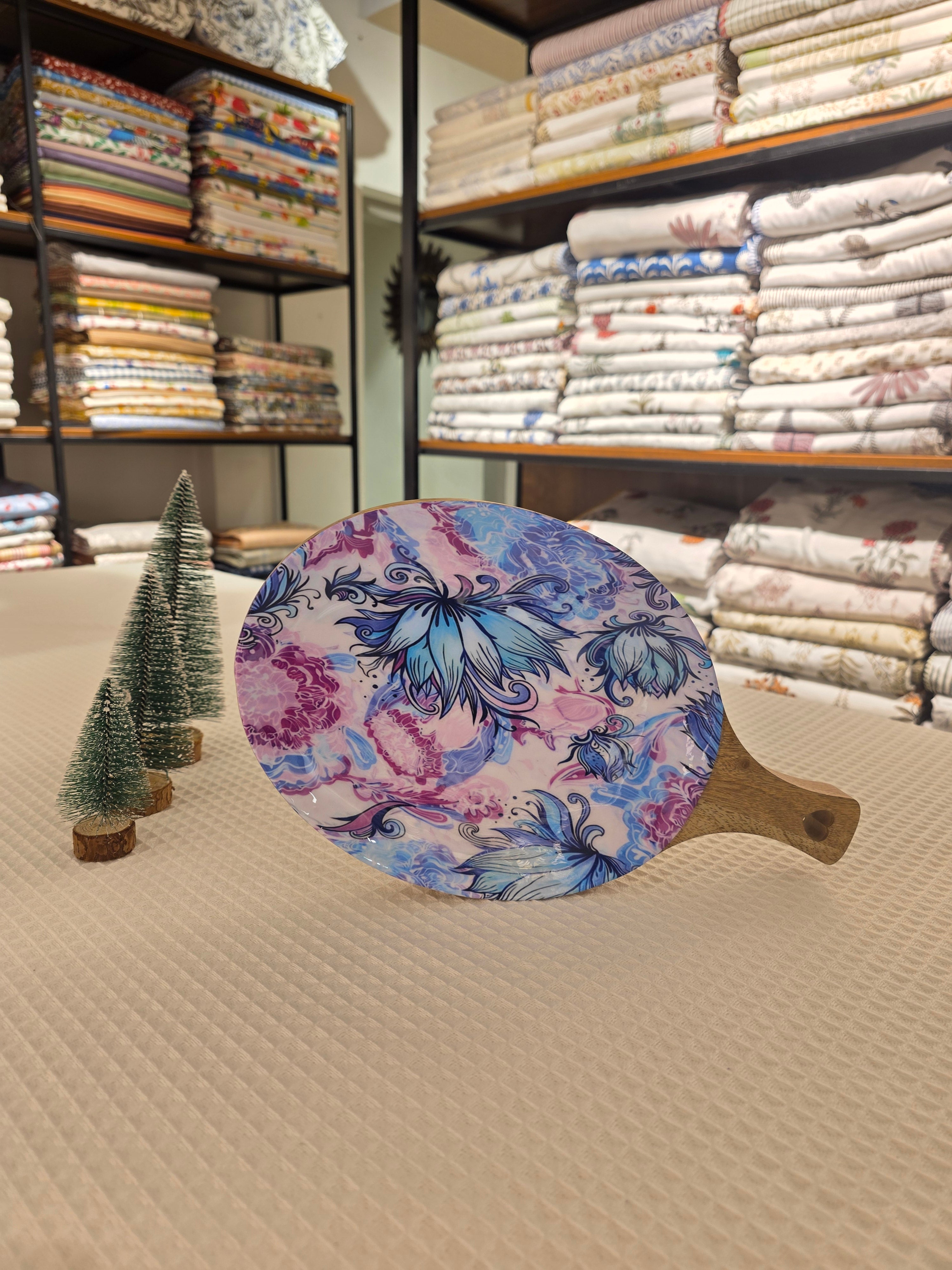 Wooden Serving Tray with Resin Finish