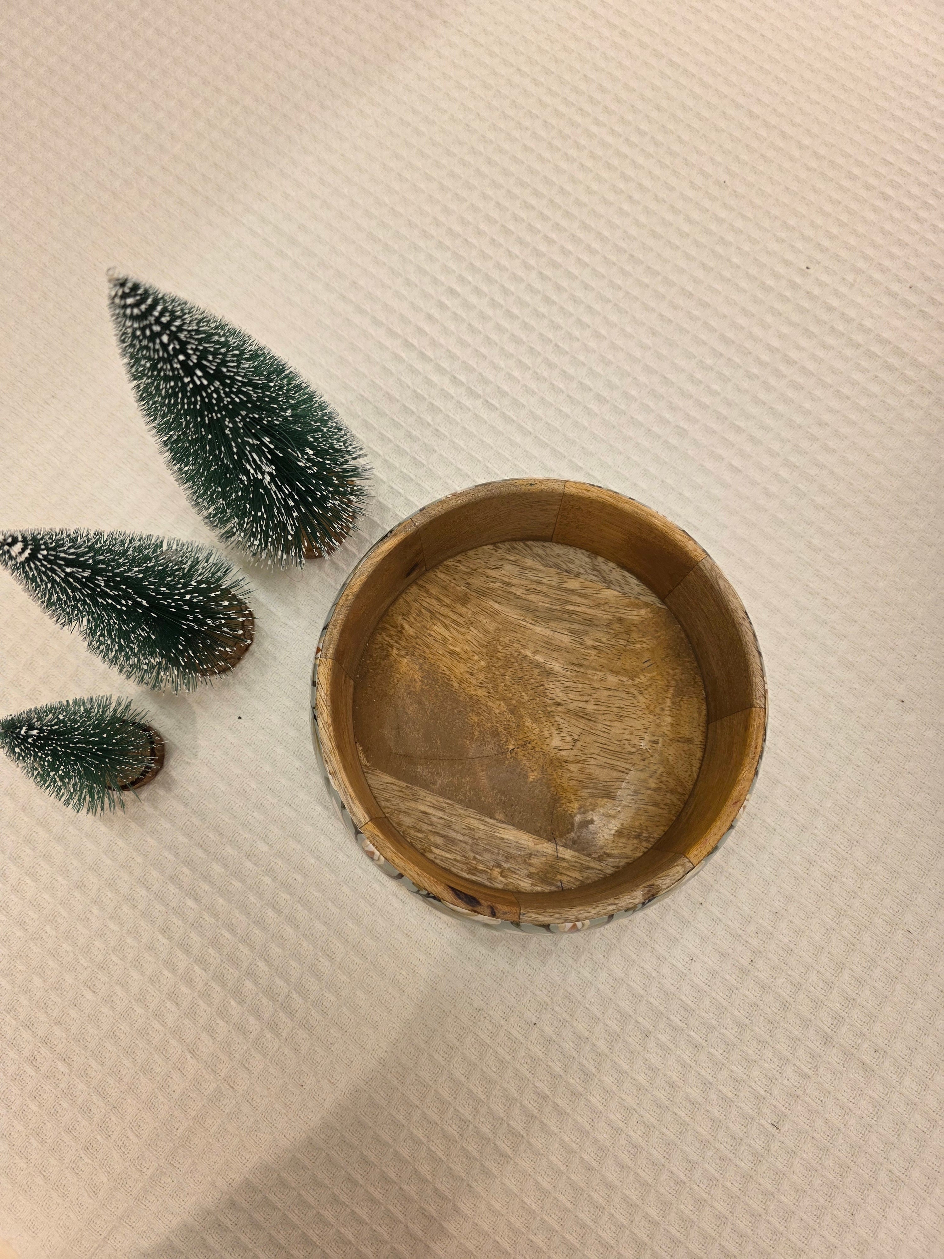Wooden Bowl with Resin Finish