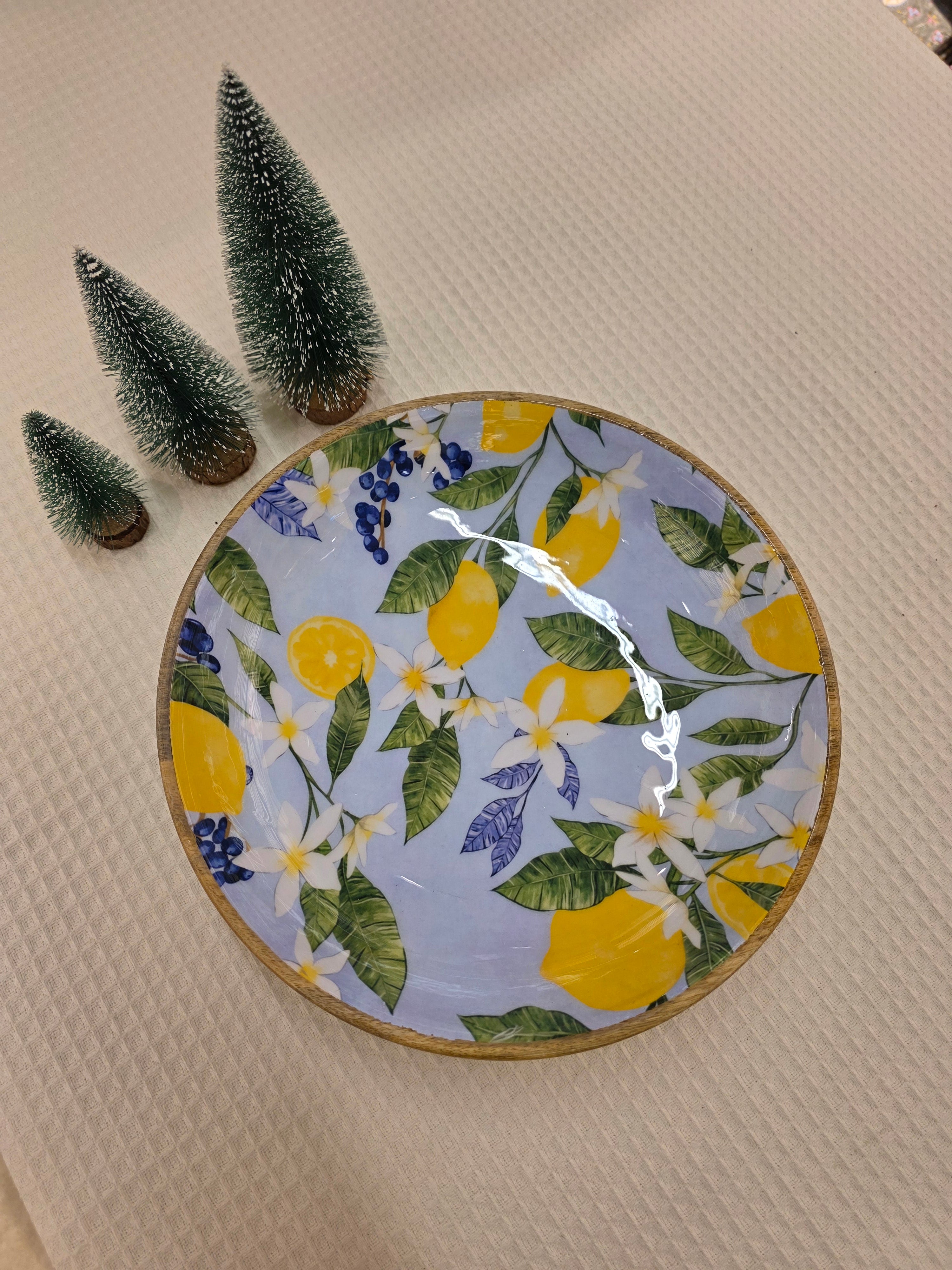 Wooden Bowl with Resin Finish