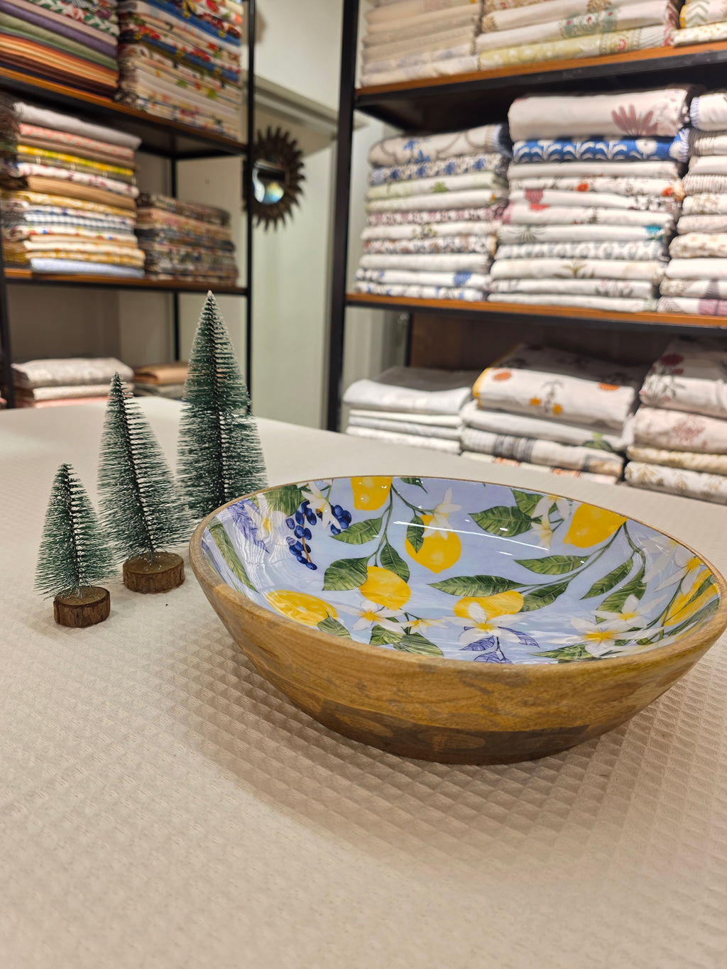 Wooden Bowl with Resin Finish
