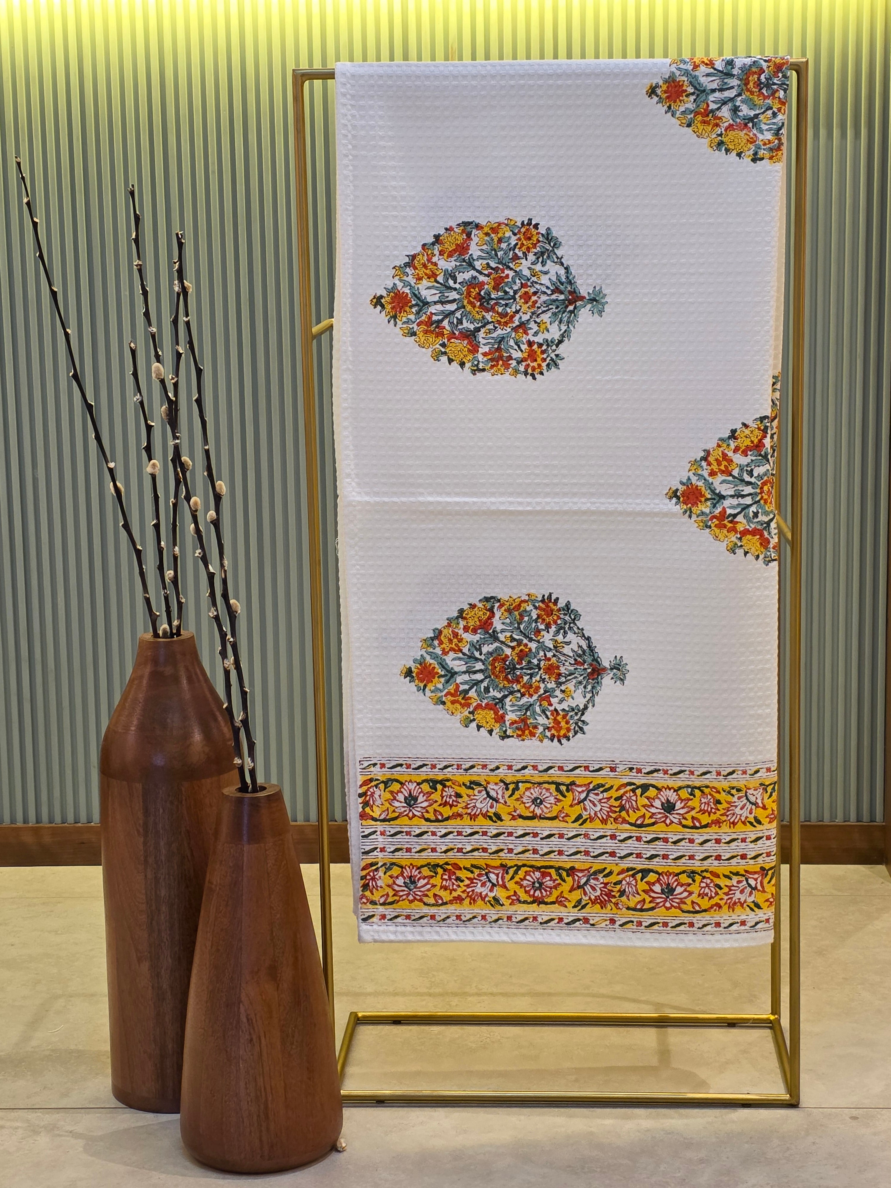 Pure Cotton Hand Block Print Bath Towel