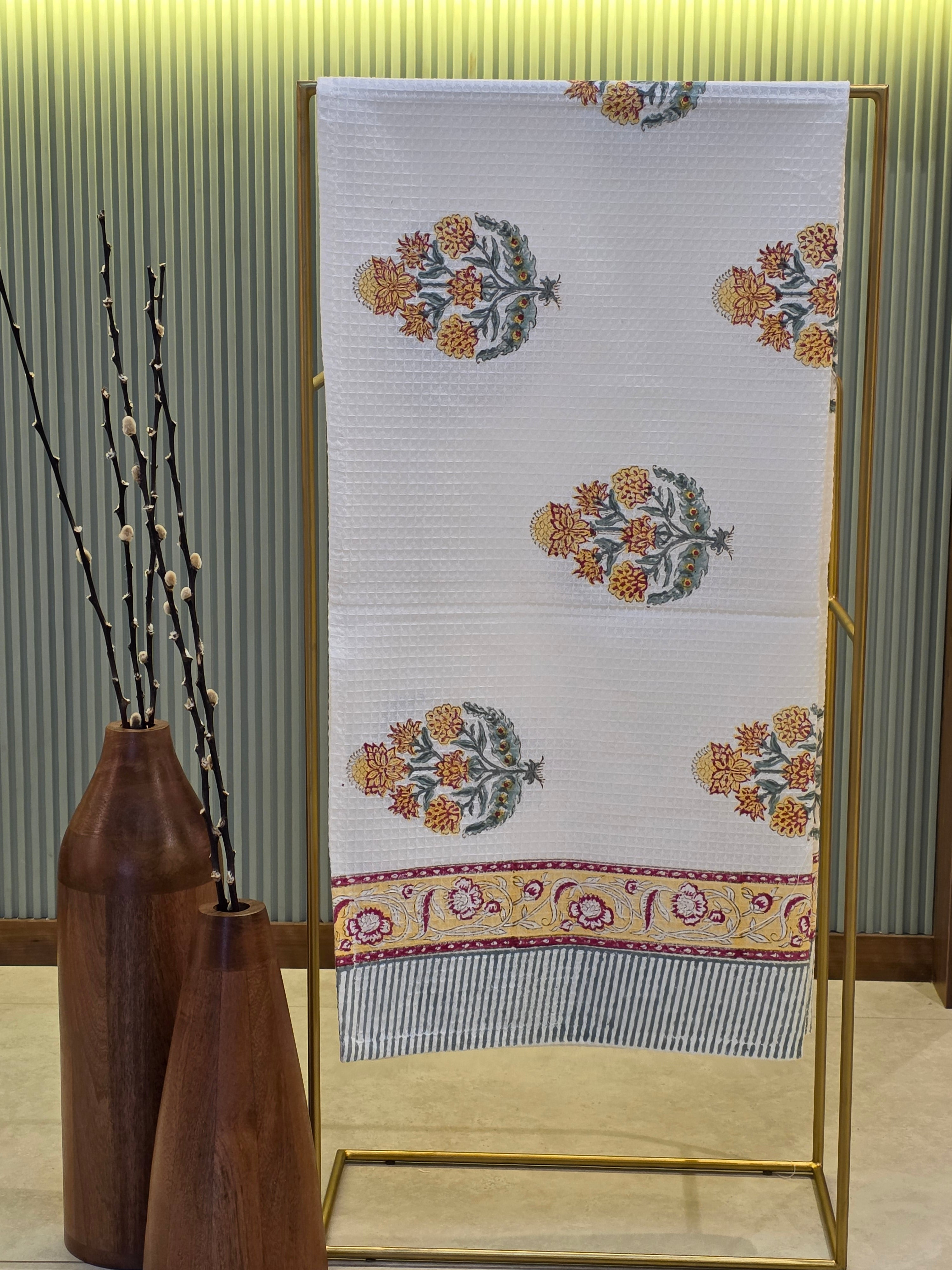 Pure Cotton Hand Block Print Bath Towel