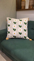 Embroidered Jute Cushion Cover – 24 x 24 inches