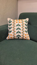Embroidered Jute Cushion Cover – 16 x 16 inches