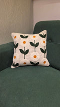 Embroidered Jute Cushion Cover – 16 x 16 inches