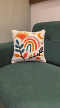 Embroidered Jute Cushion Cover – 16 x 16 inches
