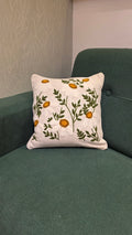 Embroidered Jute Cushion Cover – 16 x 16 inches