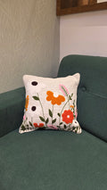 Embroidered Jute Cushion Cover – 16 x 16 inches
