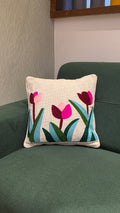 Embroidered Jute Cushion Cover – 16 x 16 inches