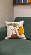 Embroidered Jute Cushion Cover – 16 x 16 inches