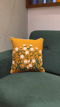 Embroidered Jute Cushion Cover – 16 x 16 inches