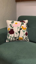 Embroidered Jute Cushion Cover – 16 x 16 inches