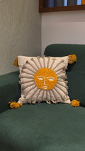 Embroidered Jute Cushion Cover – 16 x 16 inches