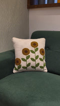 Embroidered Jute Cushion Cover – 16 x 16 inches