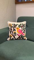 Embroidered Jute Cushion Cover – 16 x 16 inches
