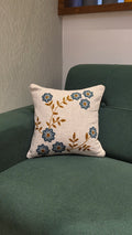 Embroidered Jute Cushion Cover – 16 x 16 inches
