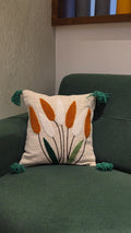 Embroidered Jute Cushion Cover – 16 x 16 inches