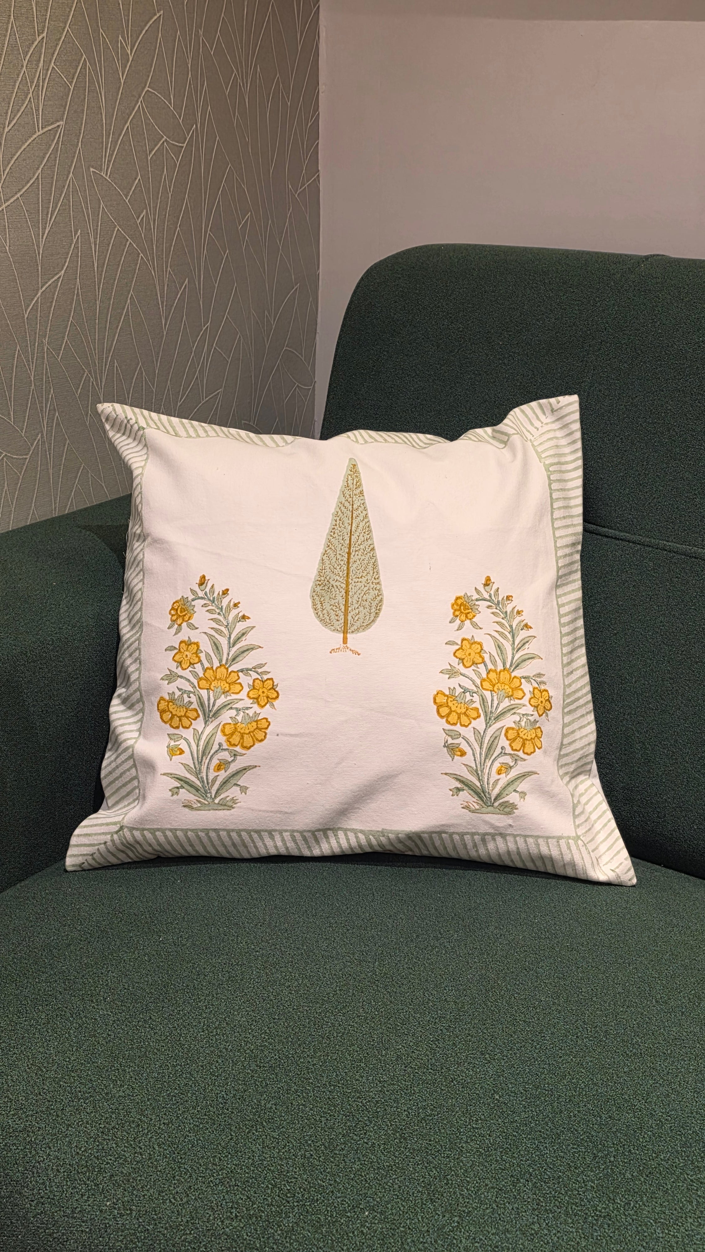 Hand Block Cushion Cover – 16 x 16 inches