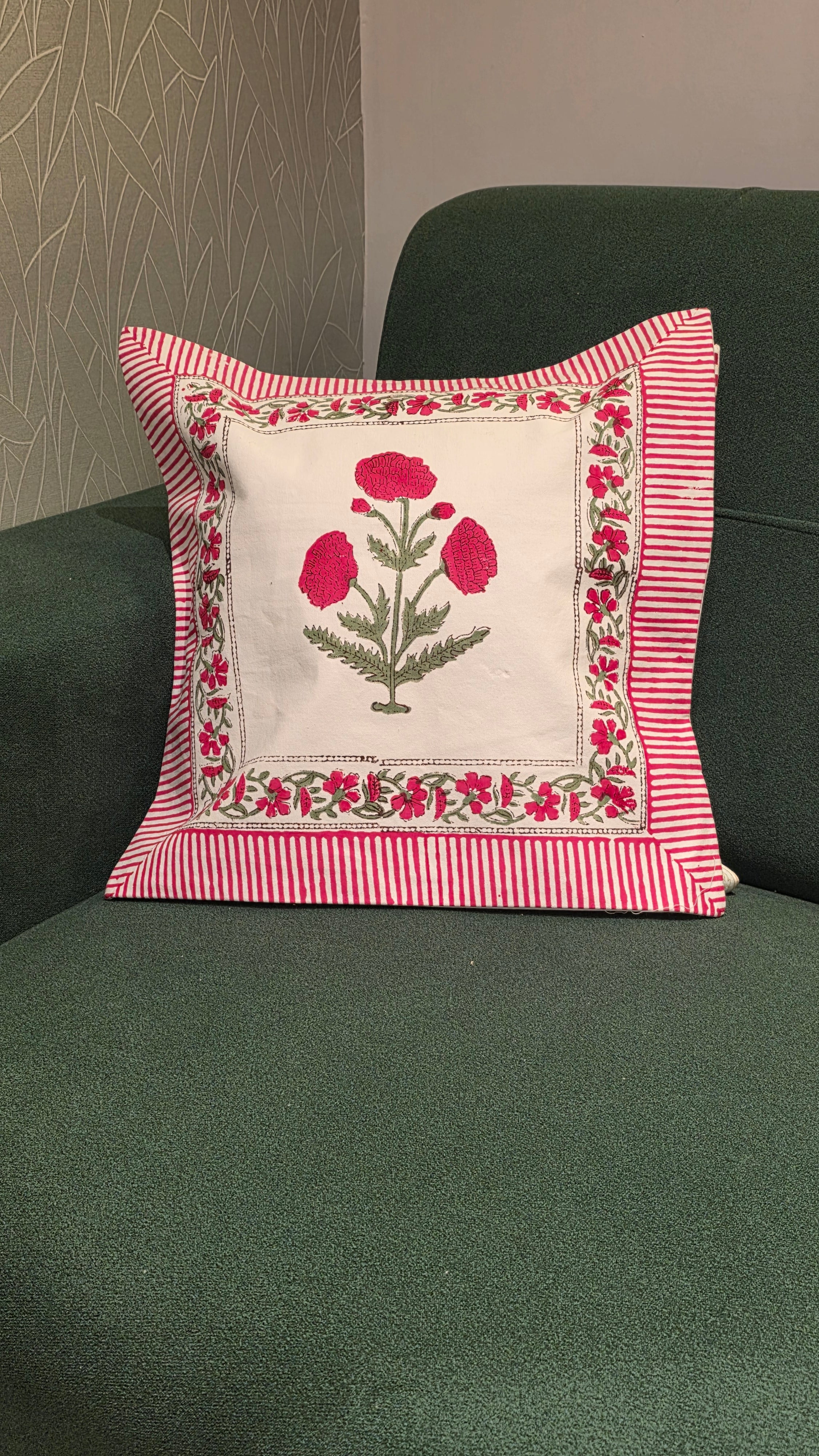 Hand Block Cushion Cover – 16 x 16 inches