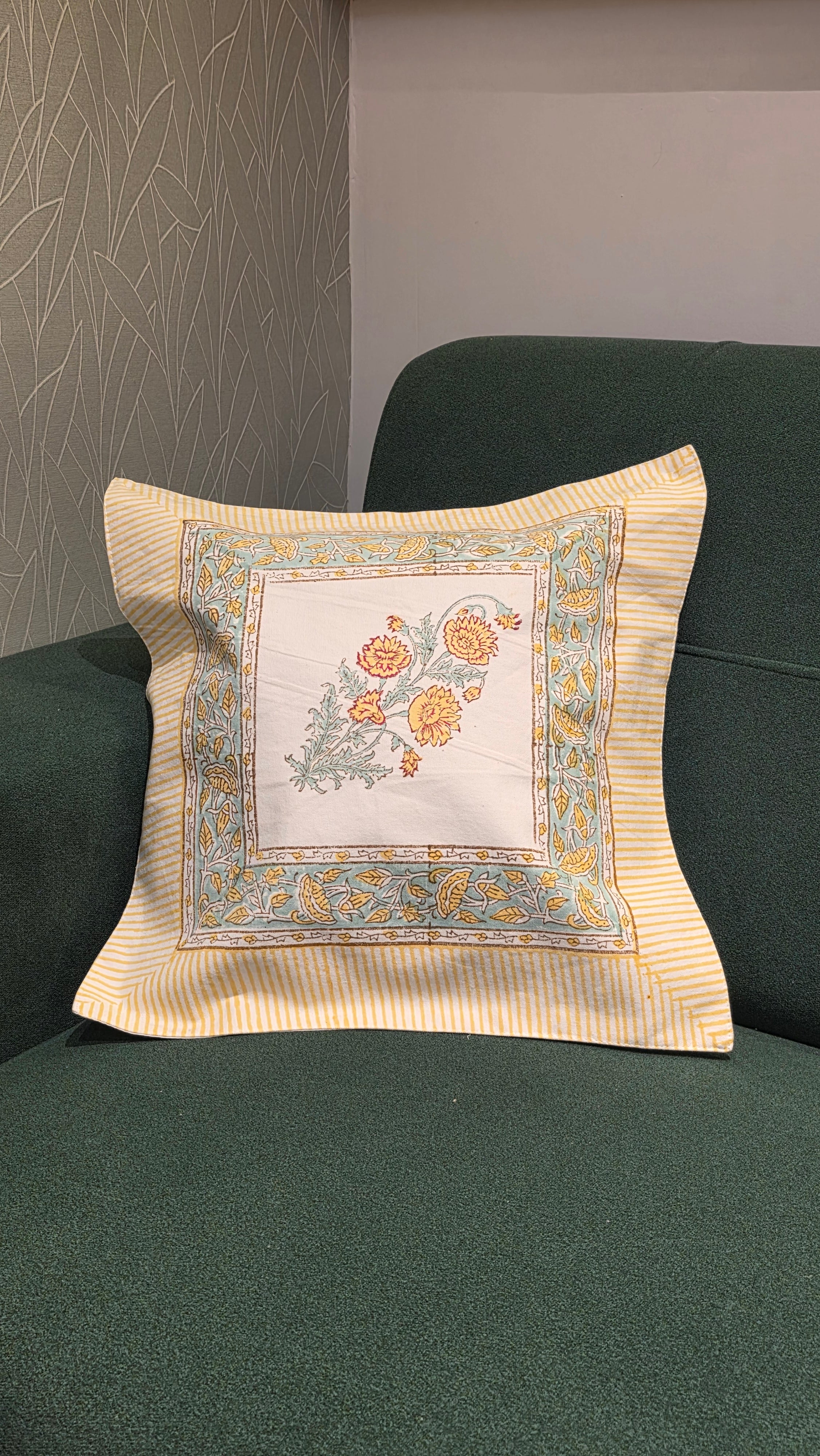 Hand Block Cushion Cover – 16 x 16 inches