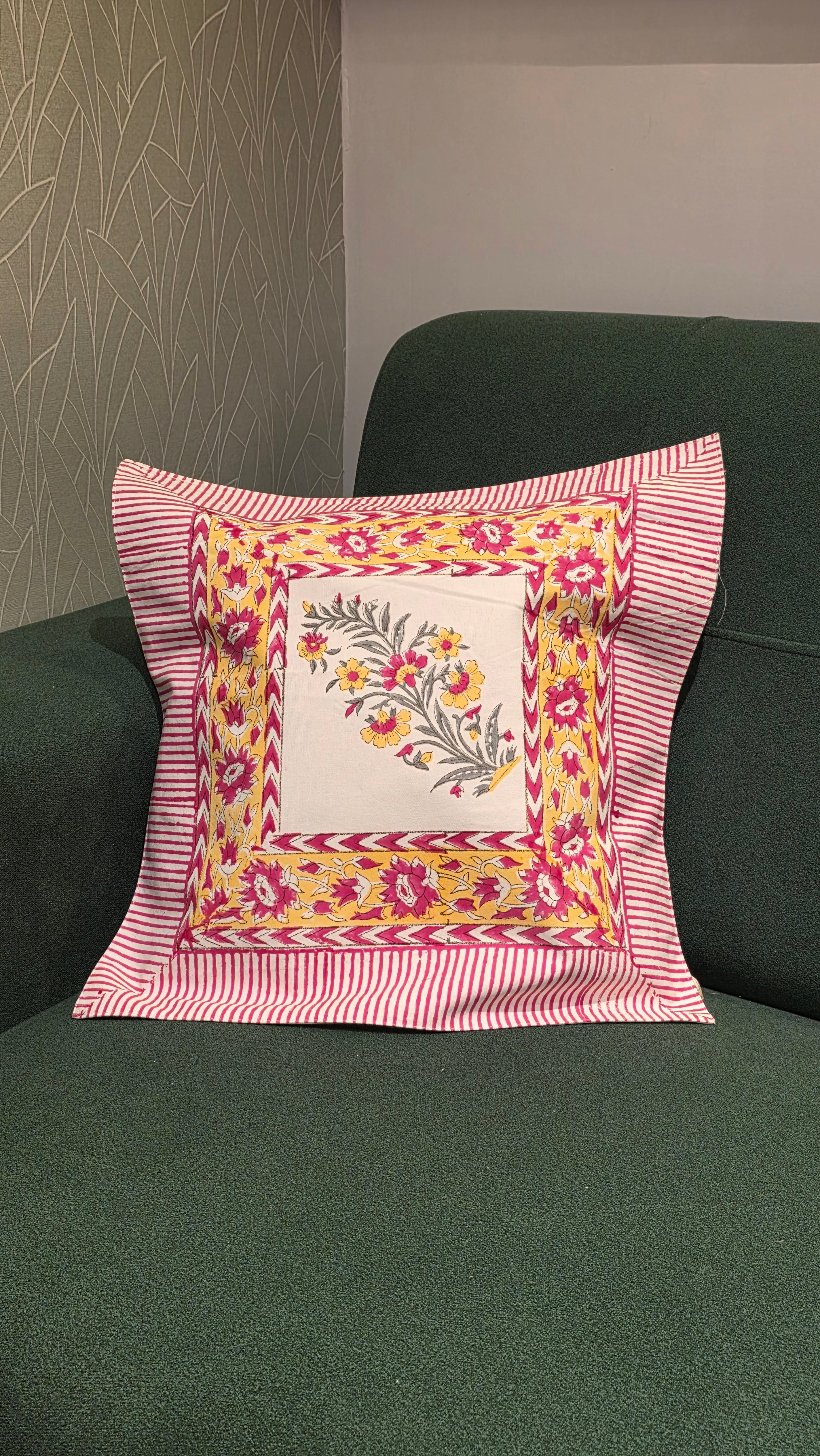Hand Block Cushion Cover – 16 x 16 inches