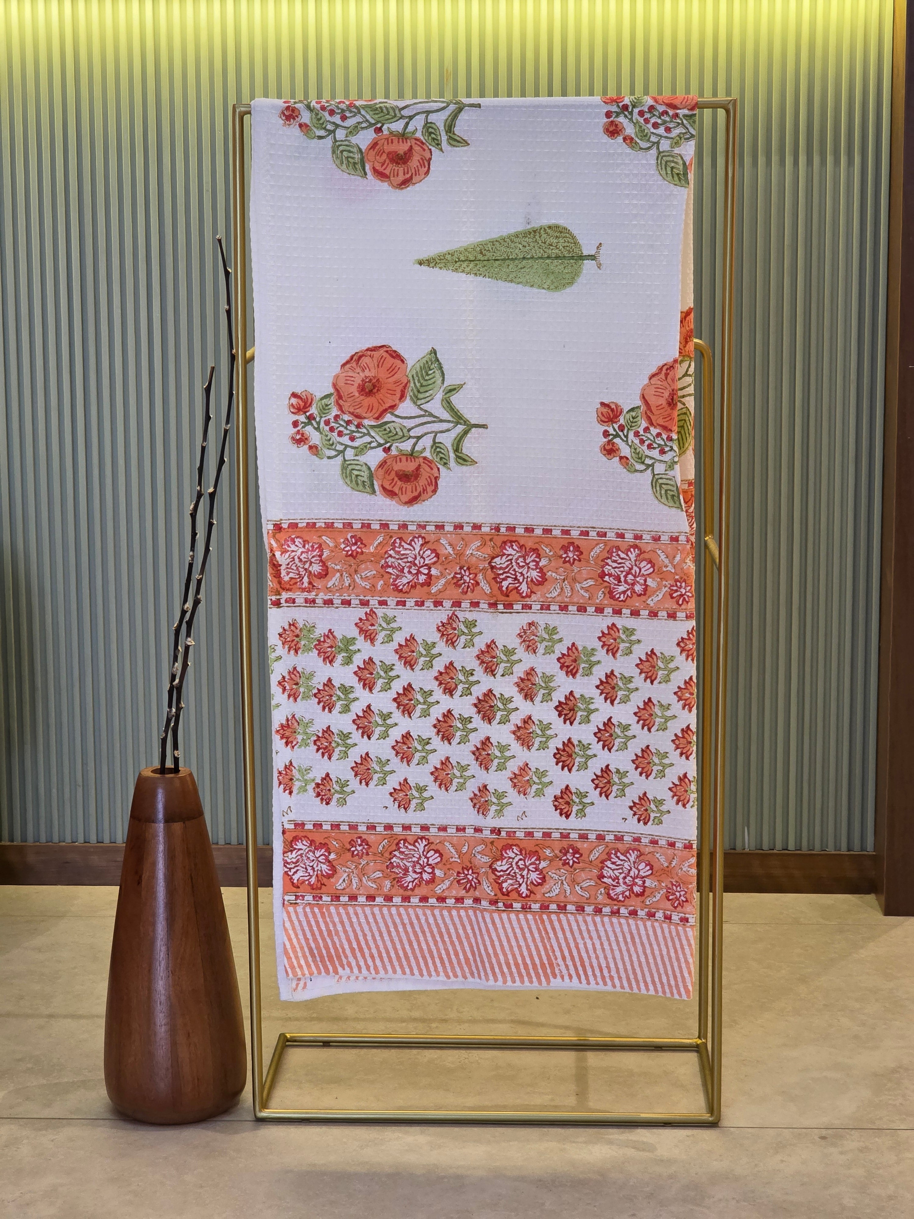 Pure Cotton Hand Block Print Bath Towel