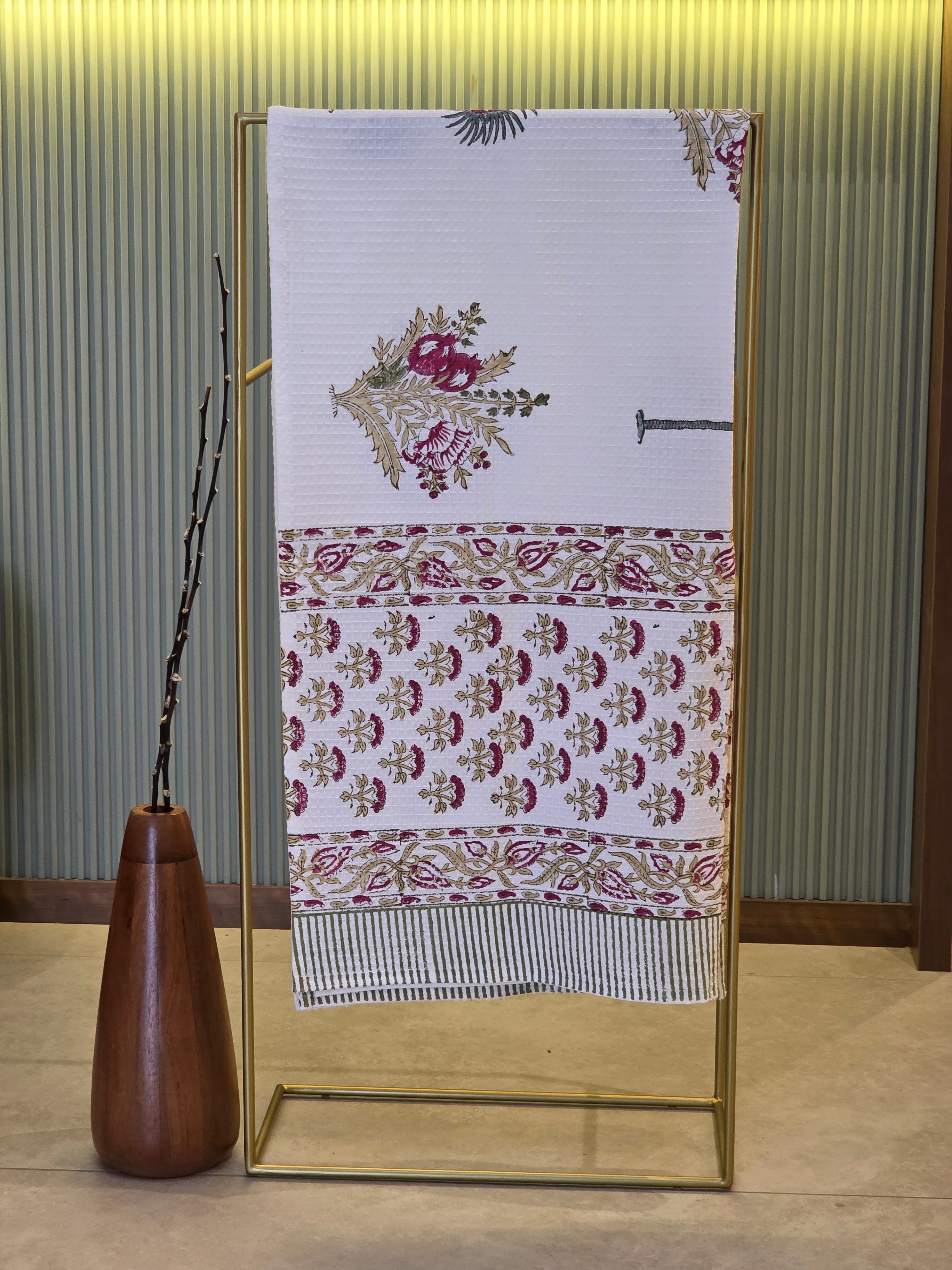 Pure Cotton Hand Block Print Bath Towel
