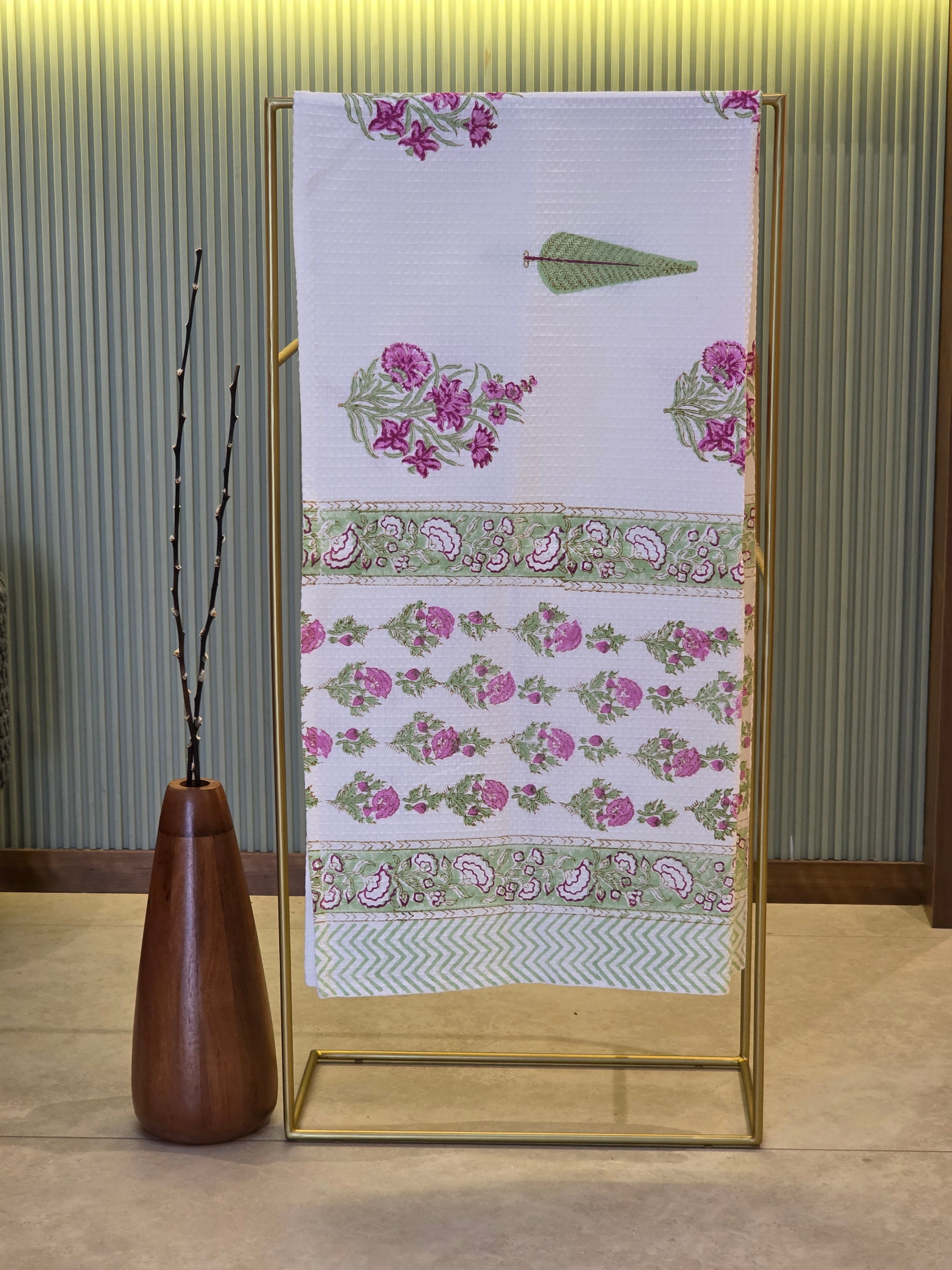 Pure Cotton Hand Block Print Bath Towel
