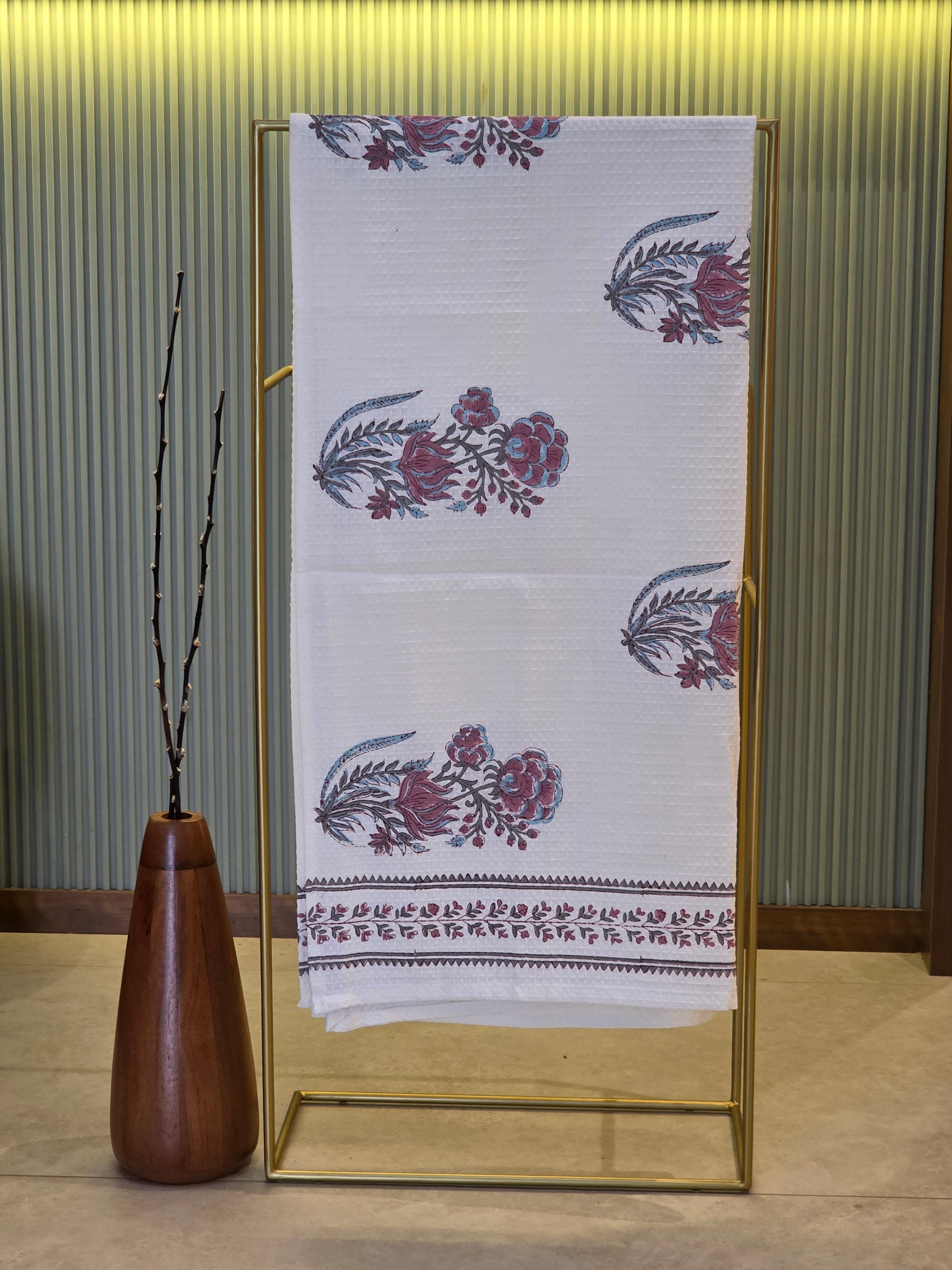 Pure Cotton Hand Block Print Bath Towel