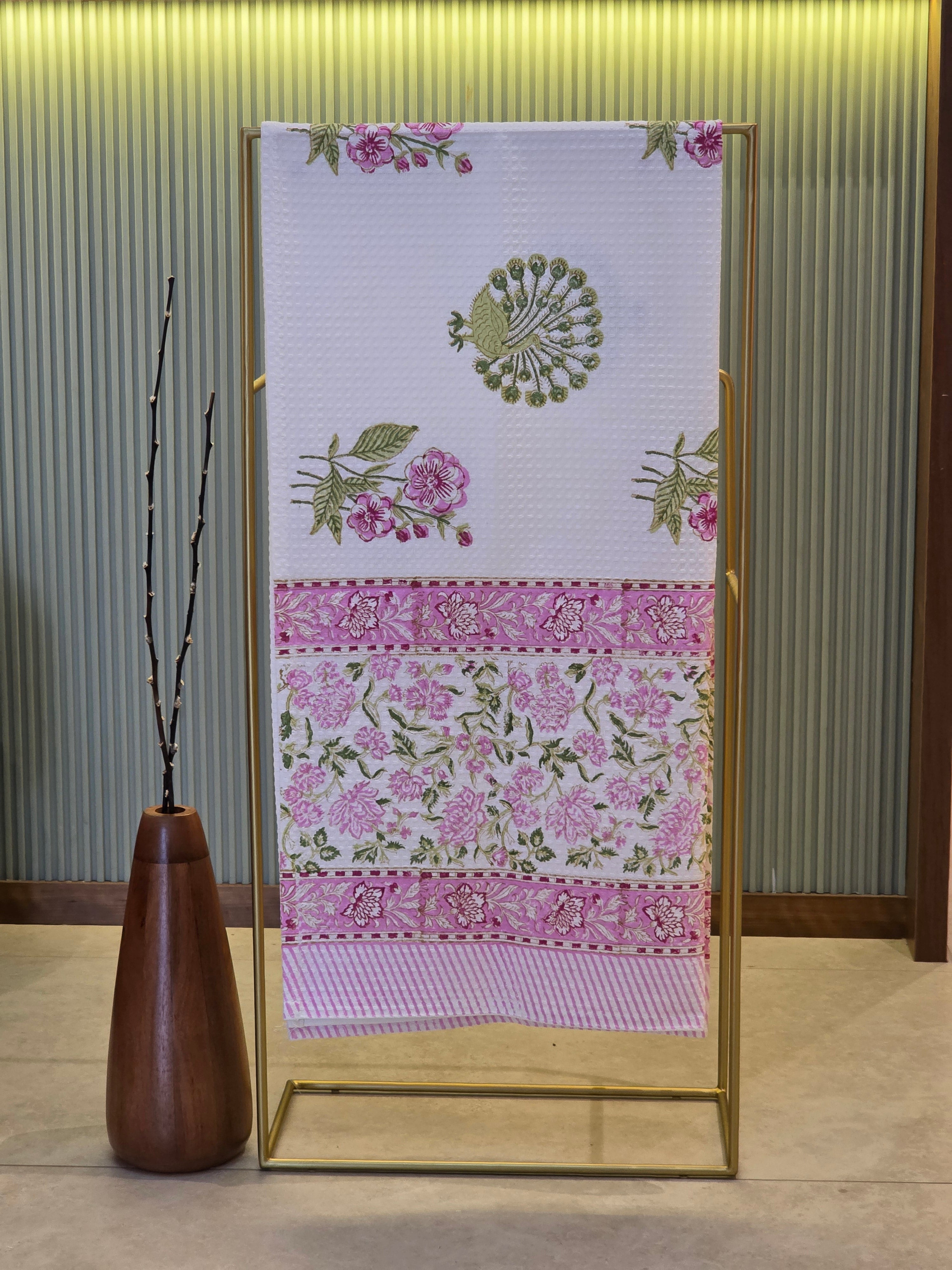 Pure Cotton Hand Block Print Bath Towel