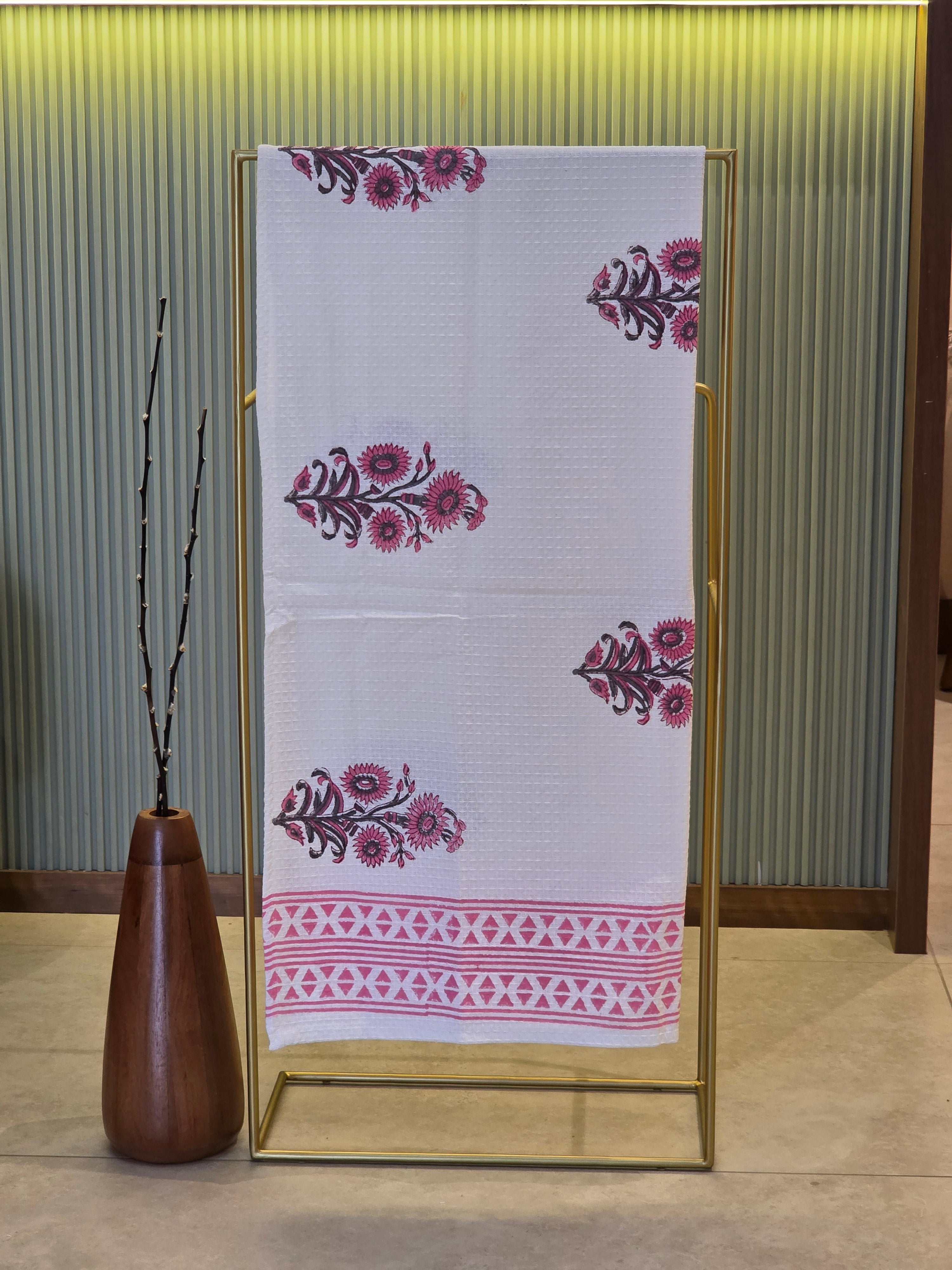 Pure Cotton Hand Block Print Bath Towel