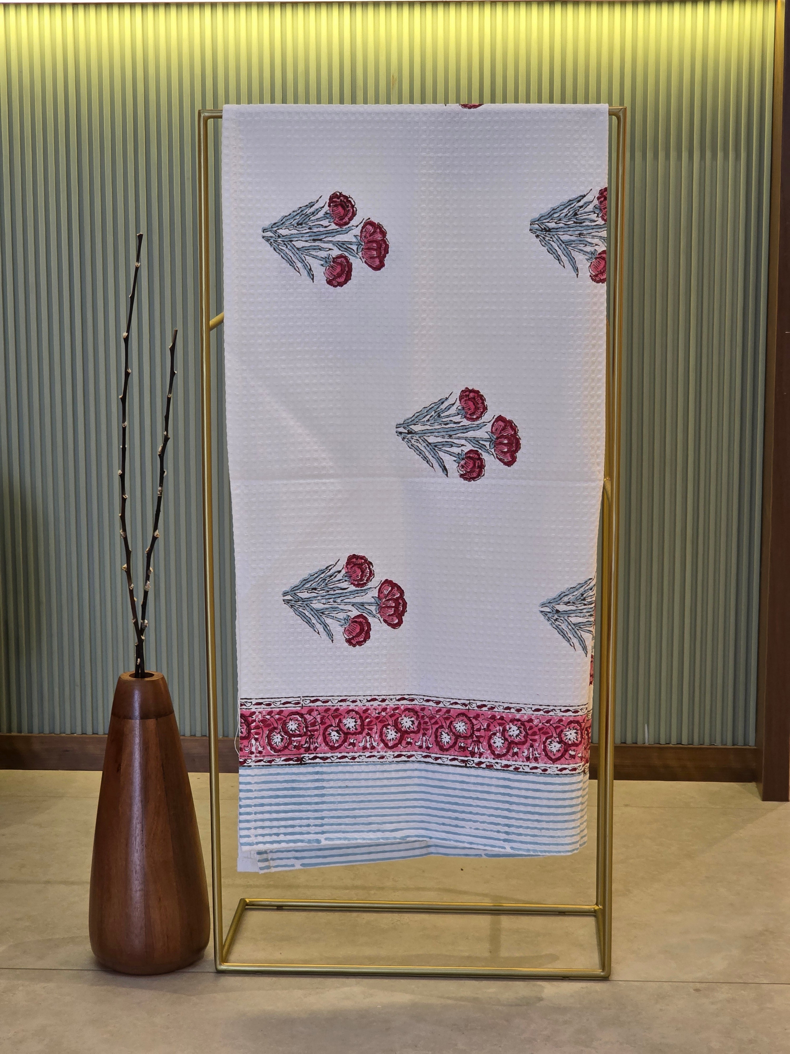 Pure Cotton Hand Block Print Bath Towel