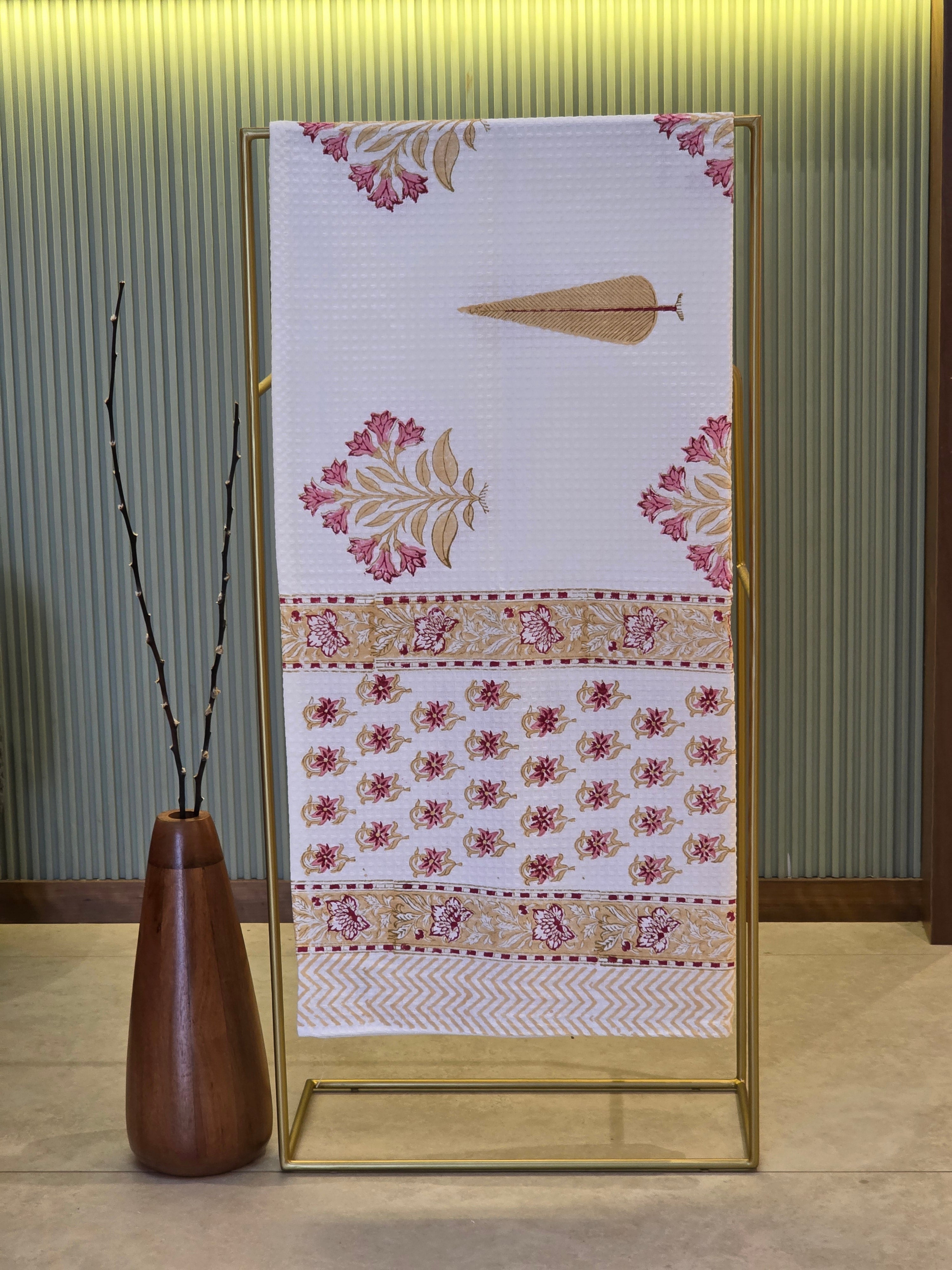 Pure Cotton Hand Block Print Bath Towel
