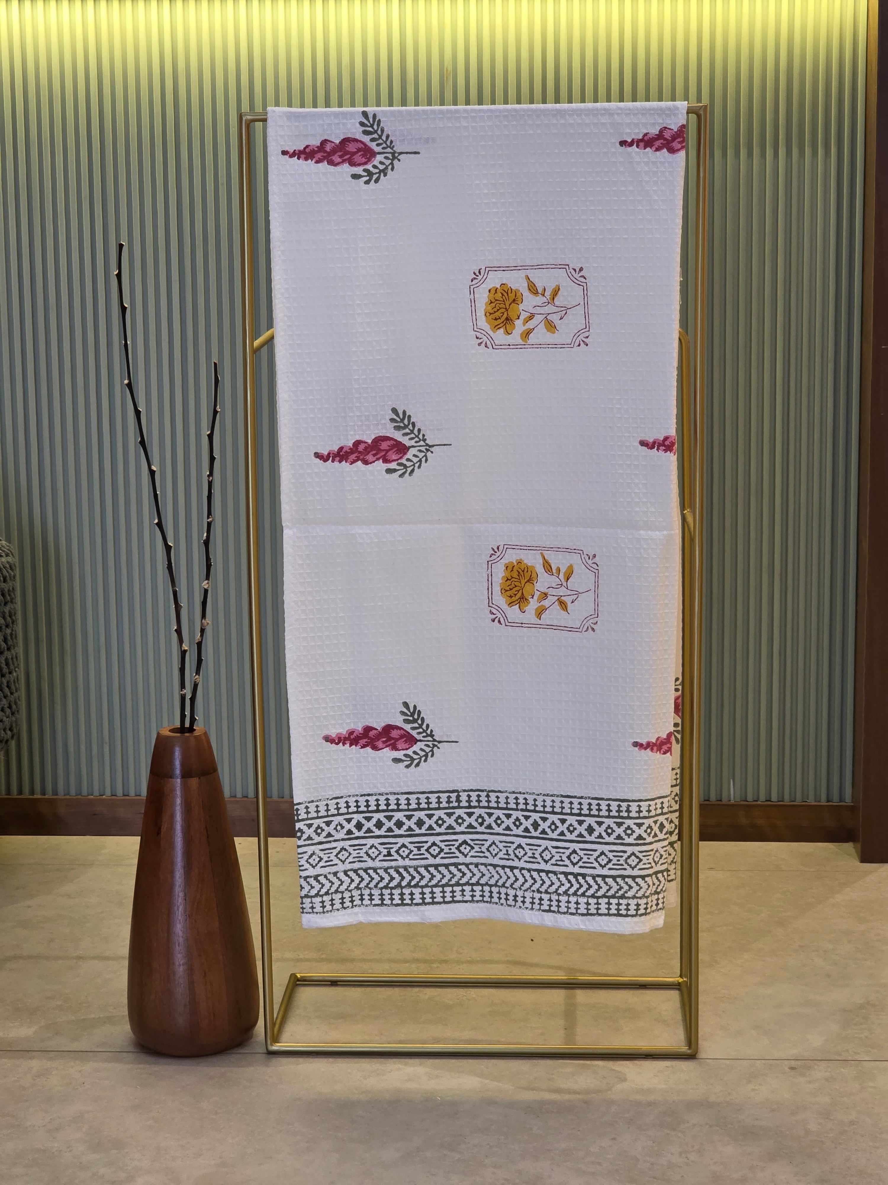 Pure Cotton Hand Block Print Bath Towel