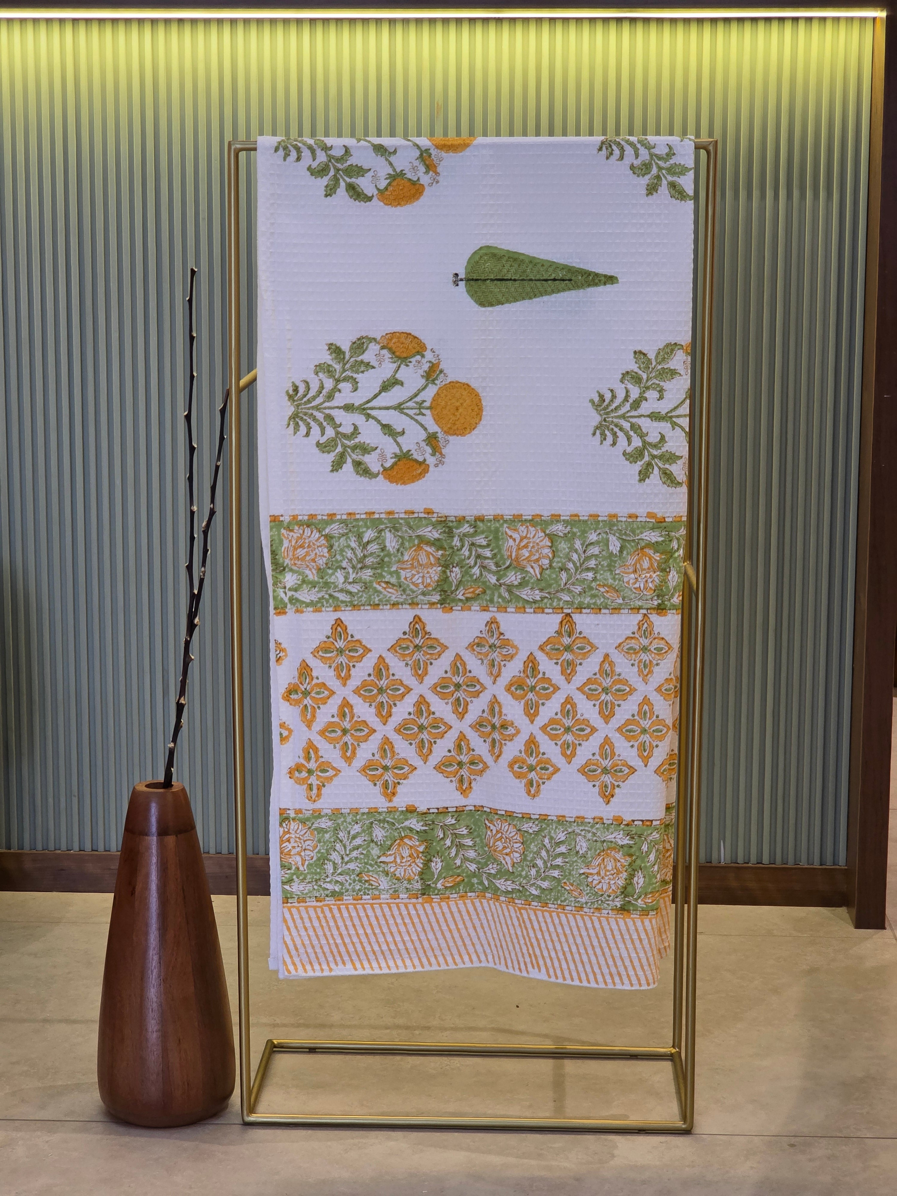 Pure Cotton Hand Block Print Bath Towel