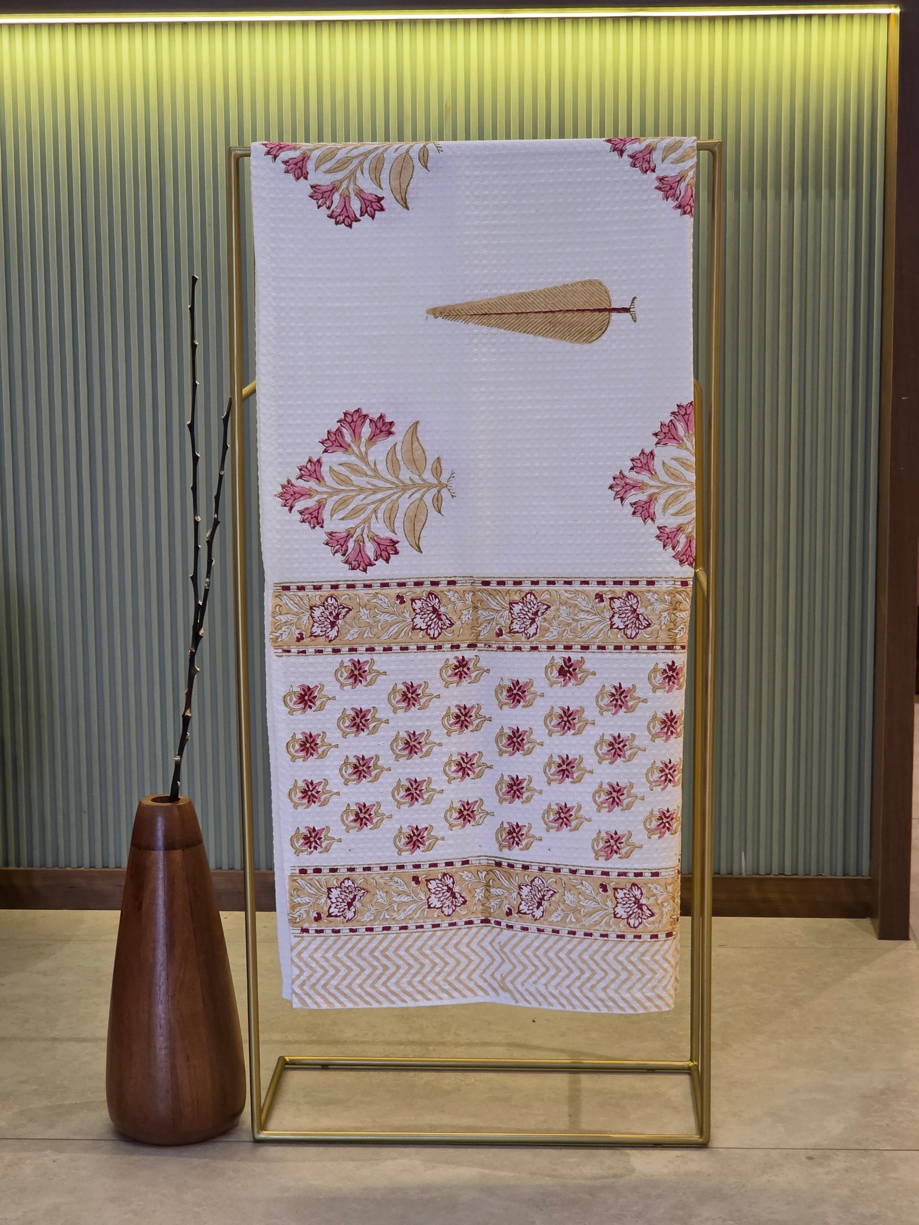 Pure Cotton Hand Block Print Bath Towel
