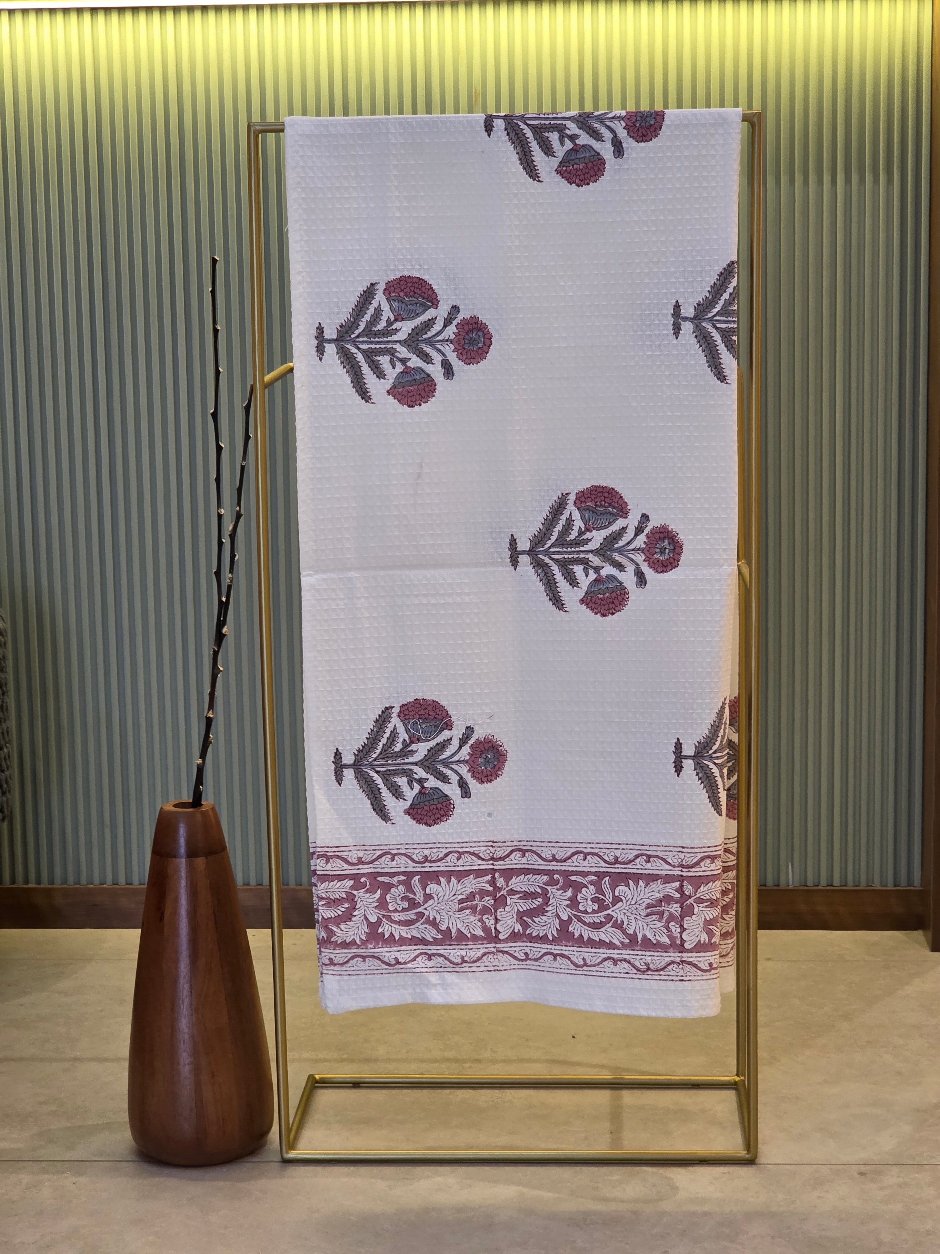 Pure Cotton Hand Block Print Bath Towel