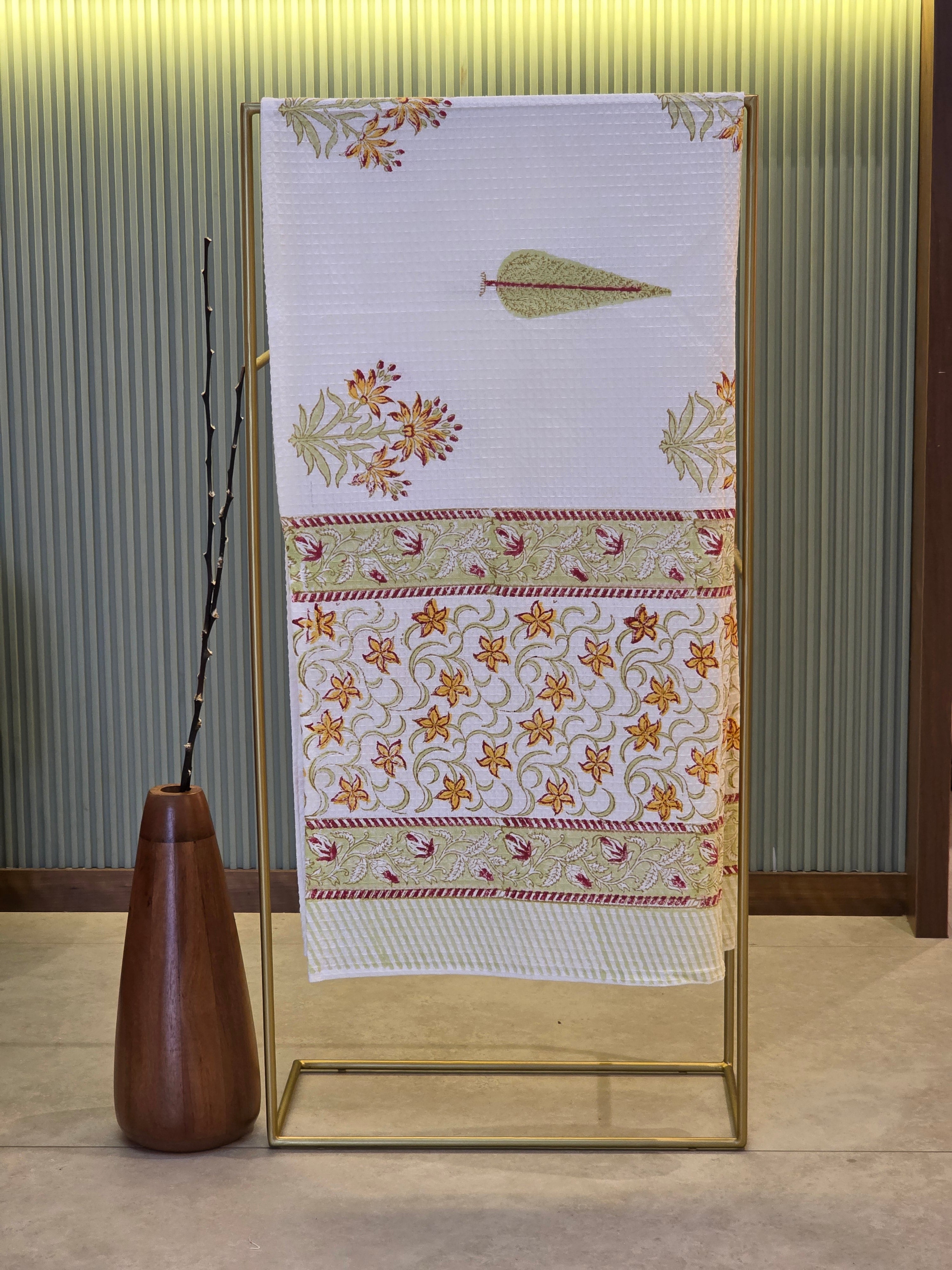 Pure Cotton Hand Block Print Bath Towel