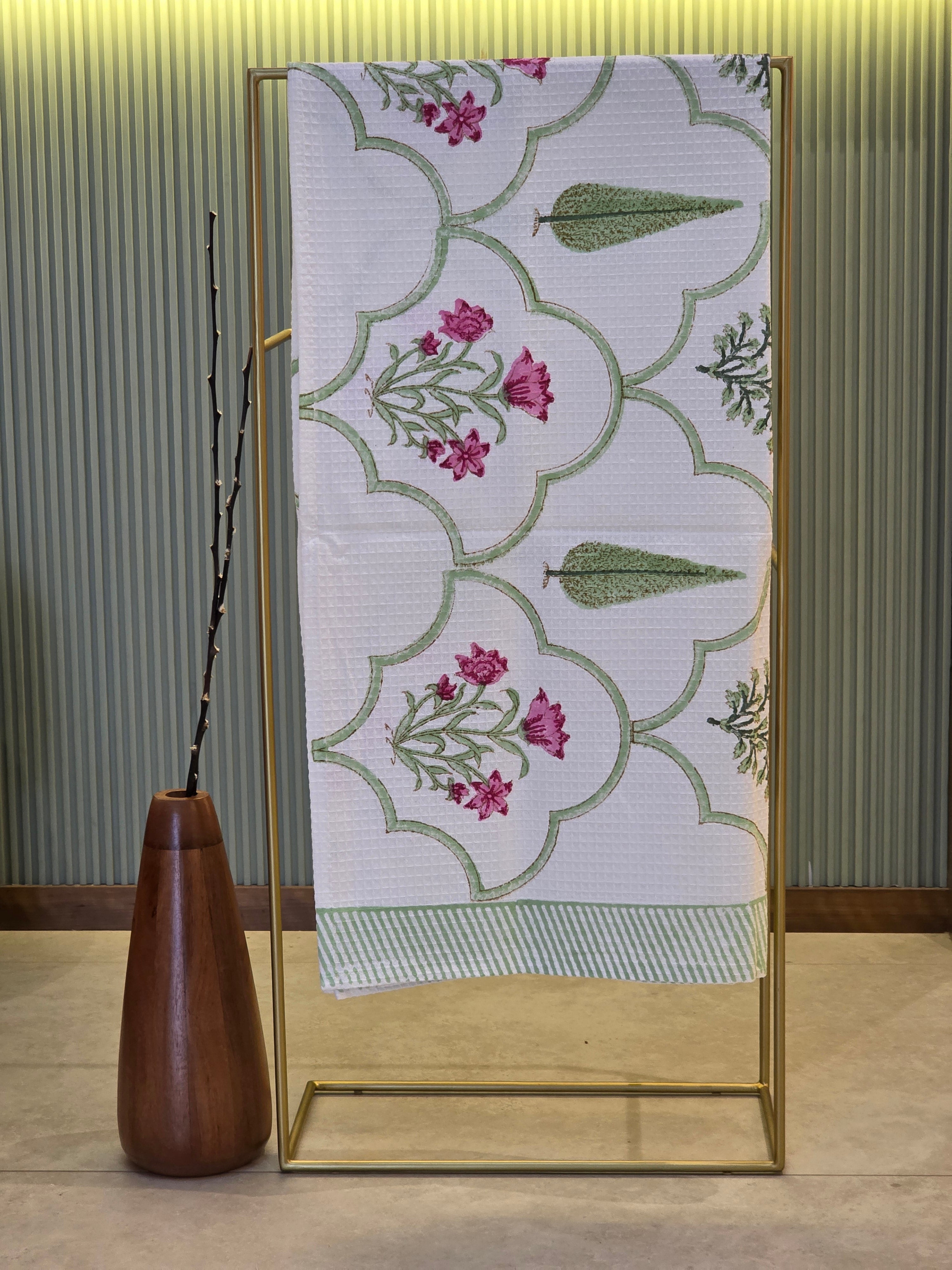 Pure Cotton Hand Block Print Bath Towel