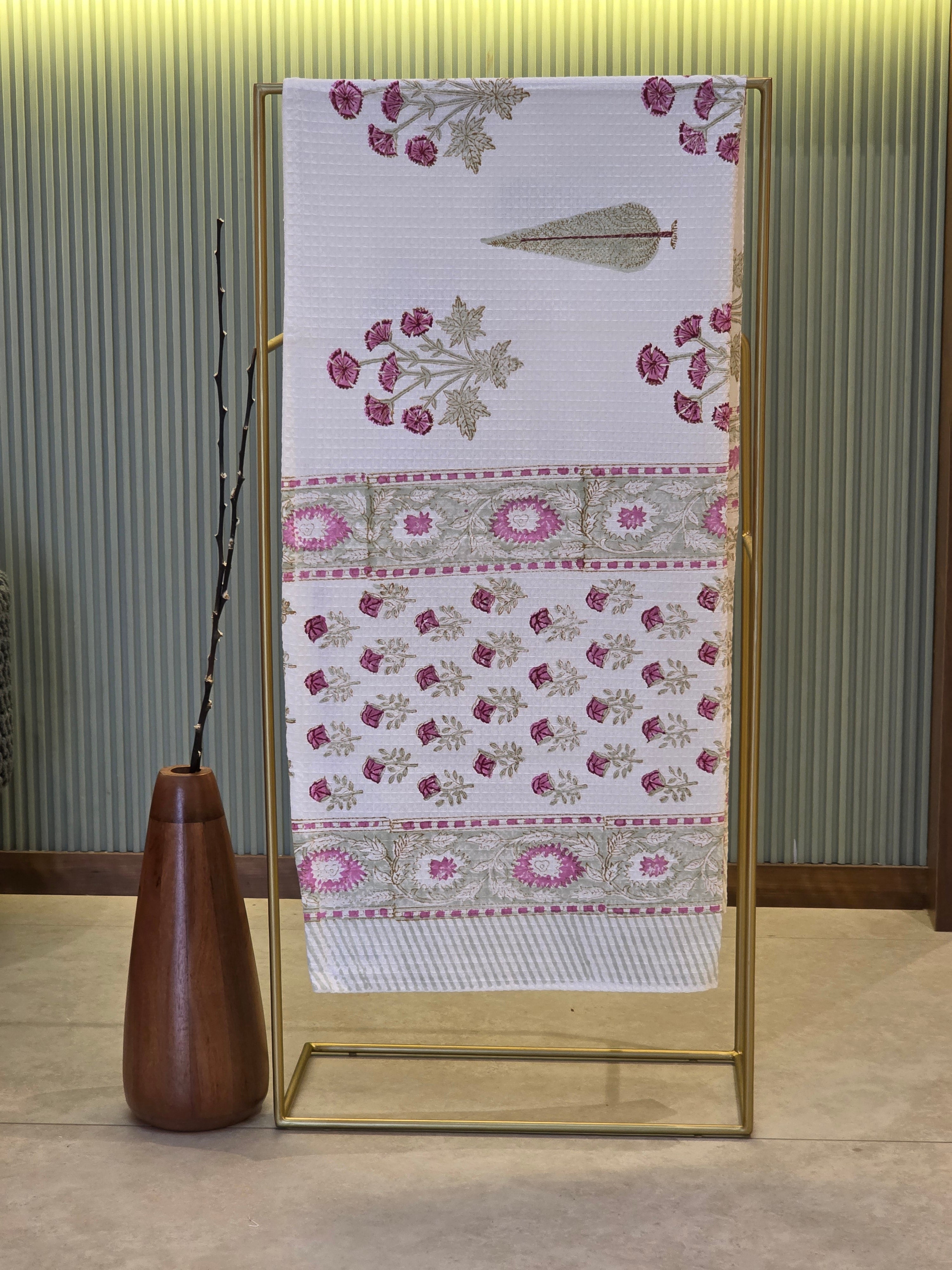 Pure Cotton Hand Block Print Bath Towel