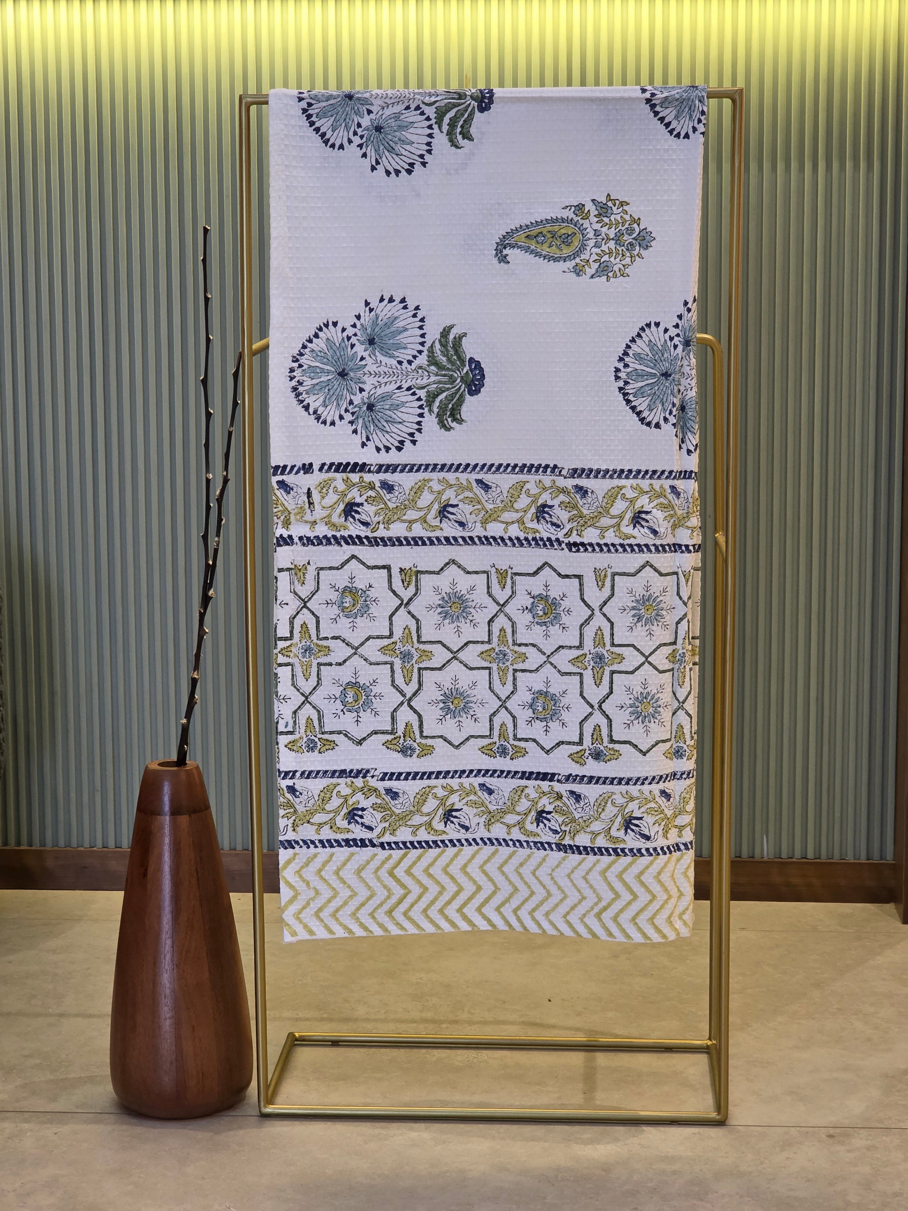 Pure Cotton Hand Block Print Bath Towel