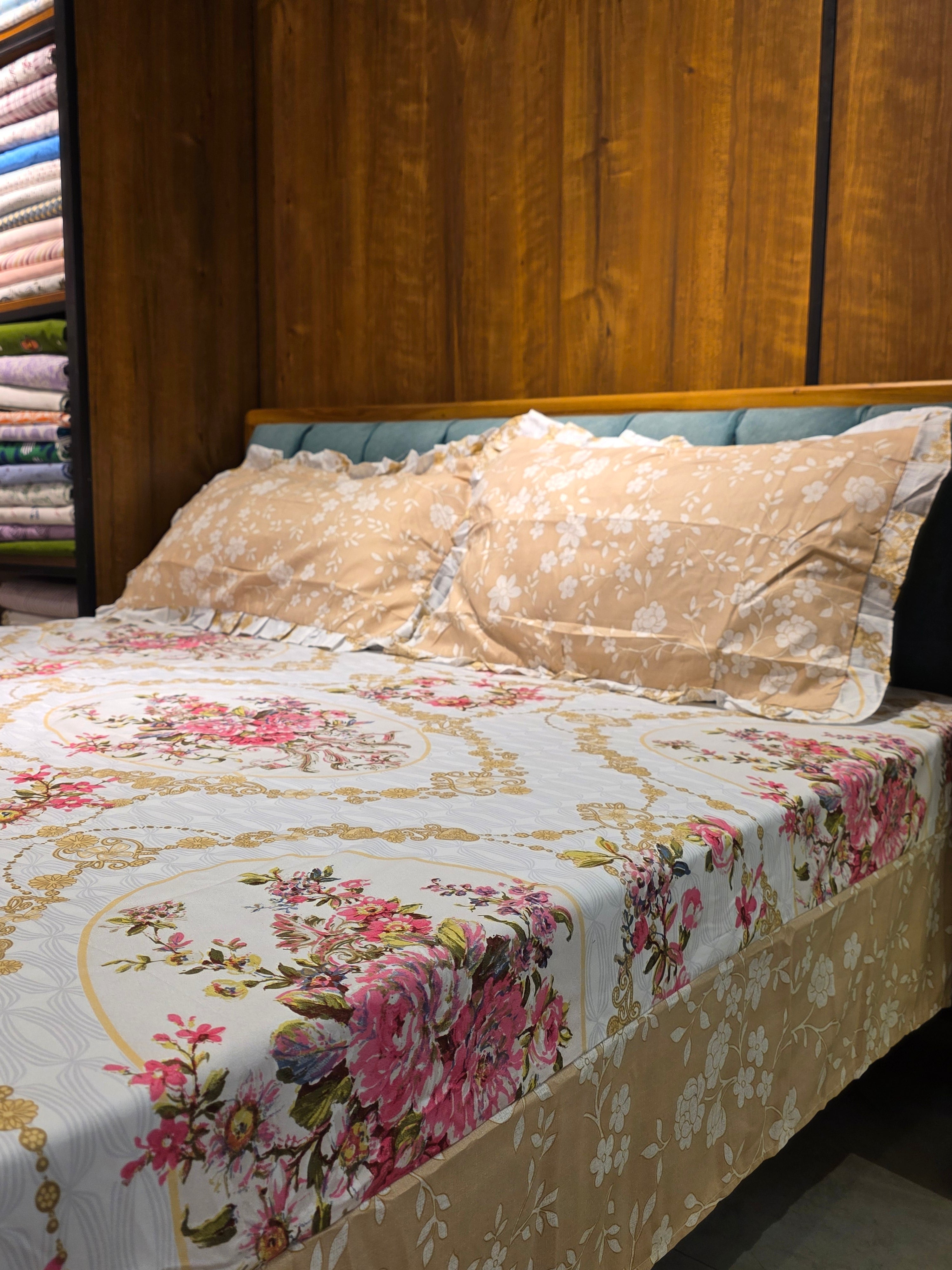 Floral King Size Bedsheet Set